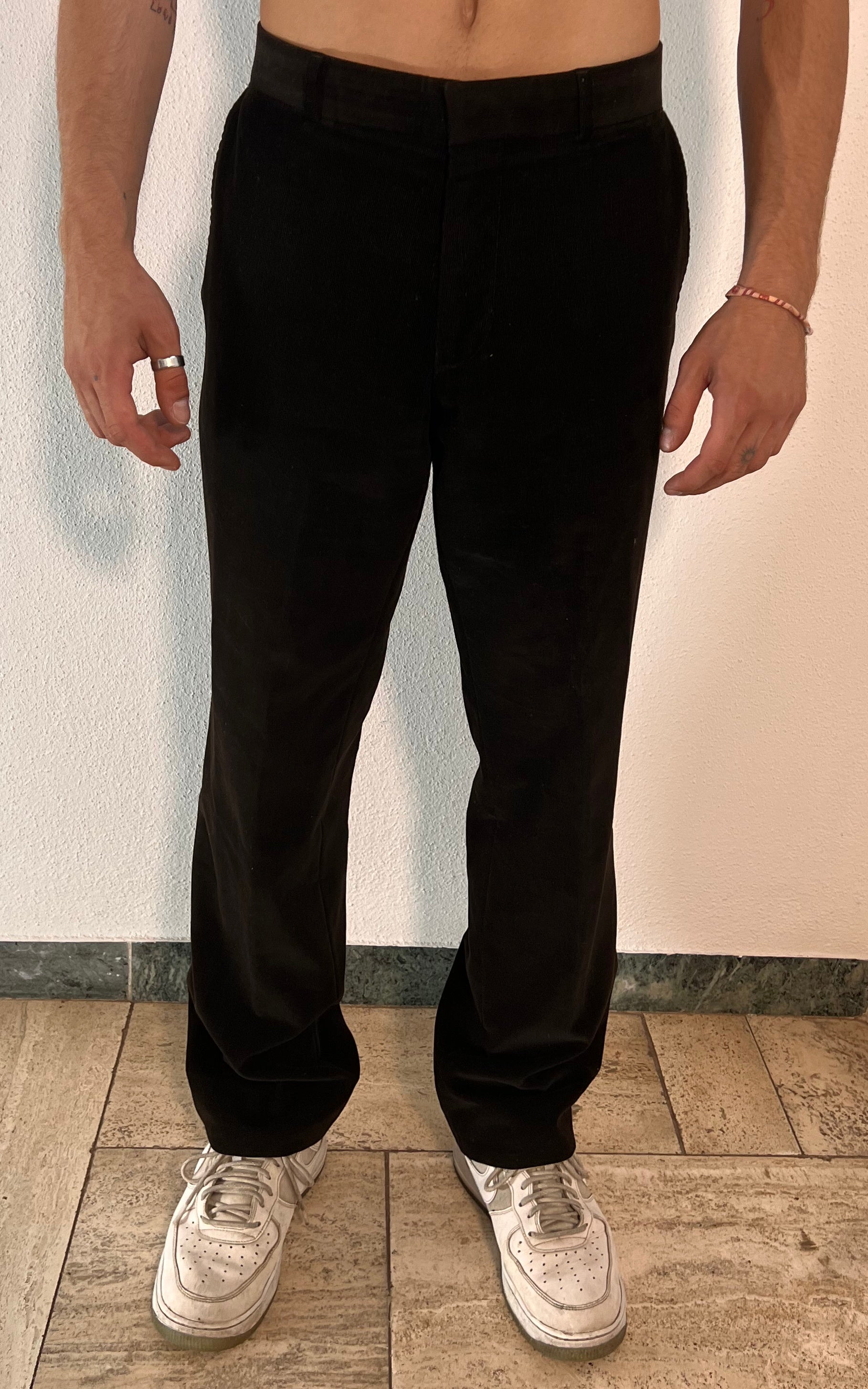 Pantaloni vintage da uomo in velluto a coste marrone scuro Hugo Boss
