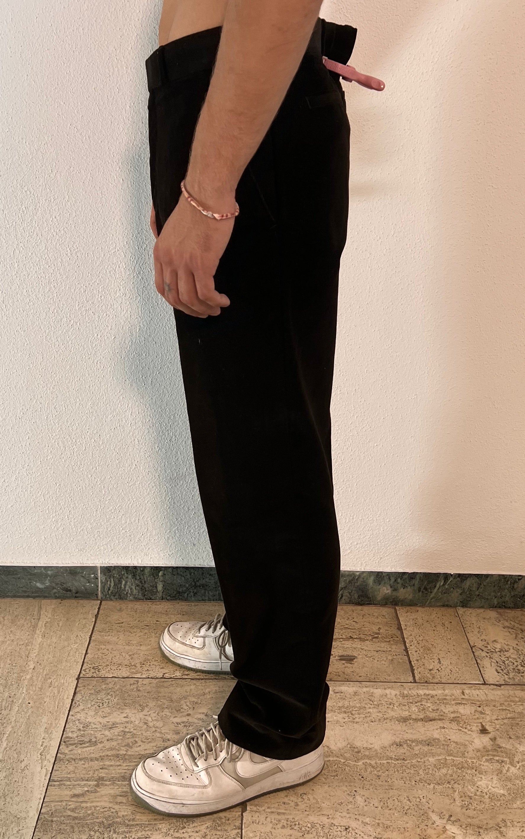 Pantaloni vintage da uomo in velluto a coste marrone scuro Hugo Boss