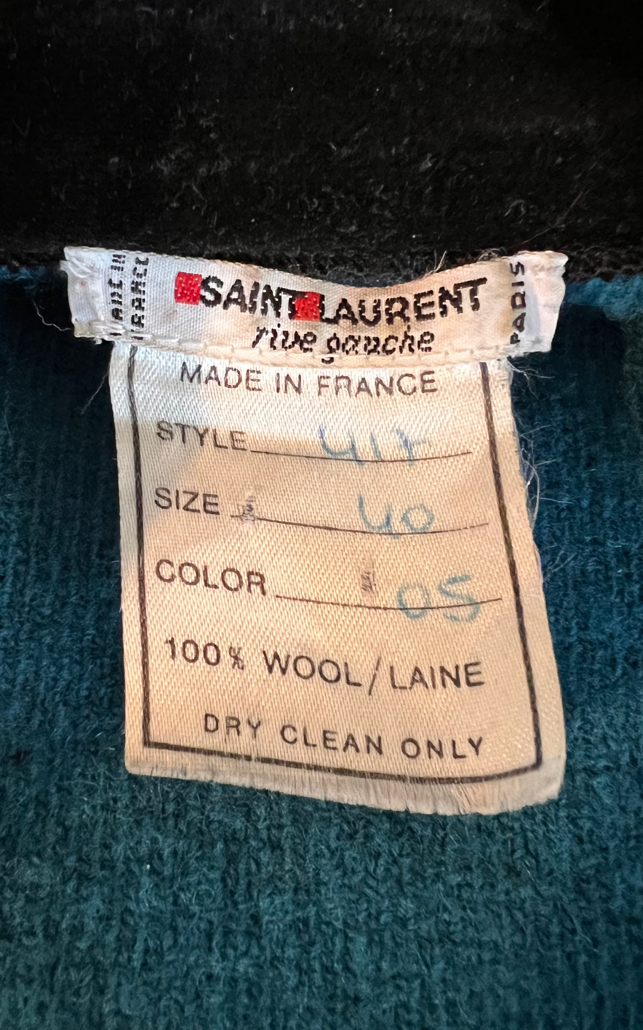 Giacca vintage in lana e velluto Yves Saint Laurent