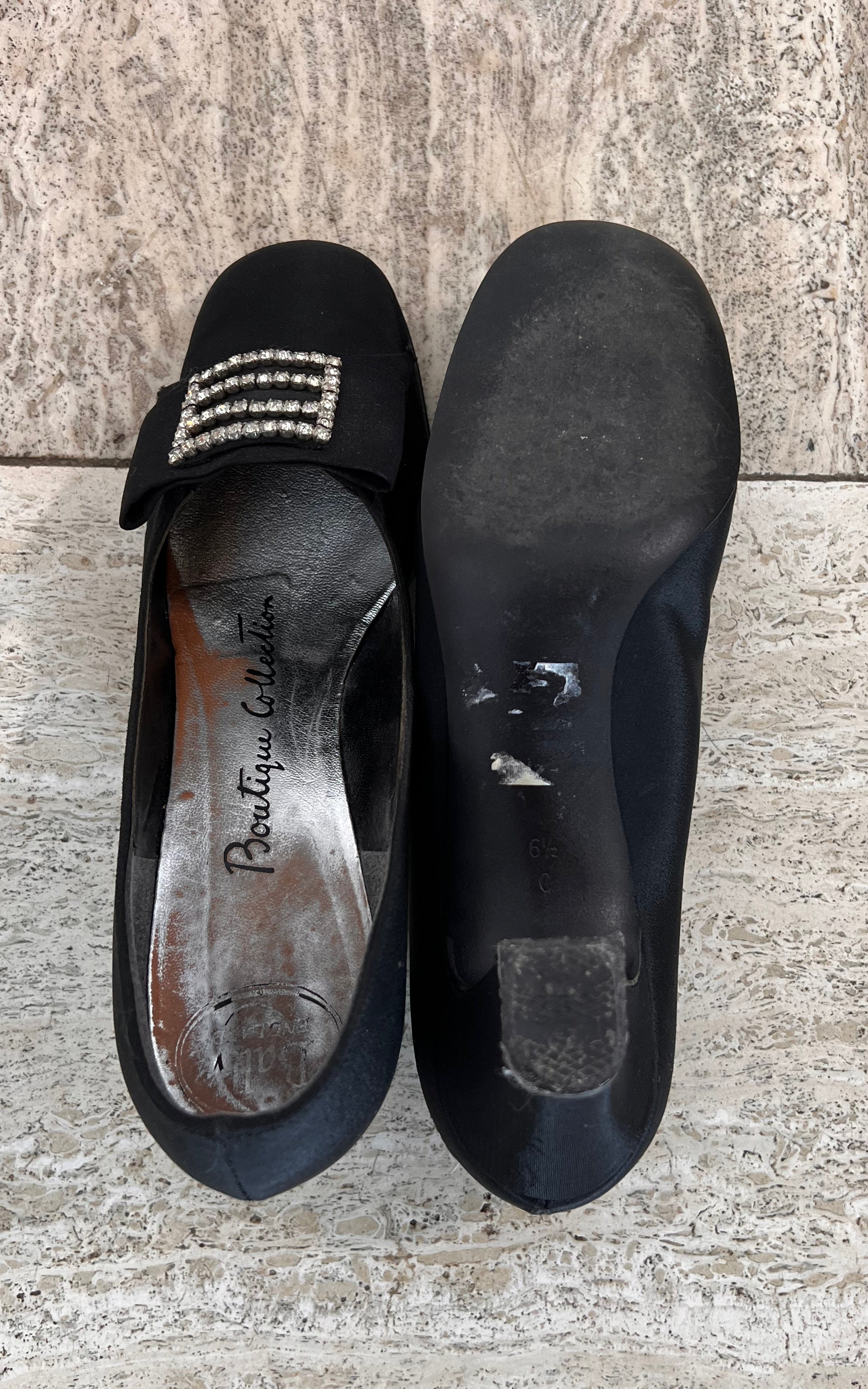 Mules vintage in raso Bally England anni '60, taglia 37