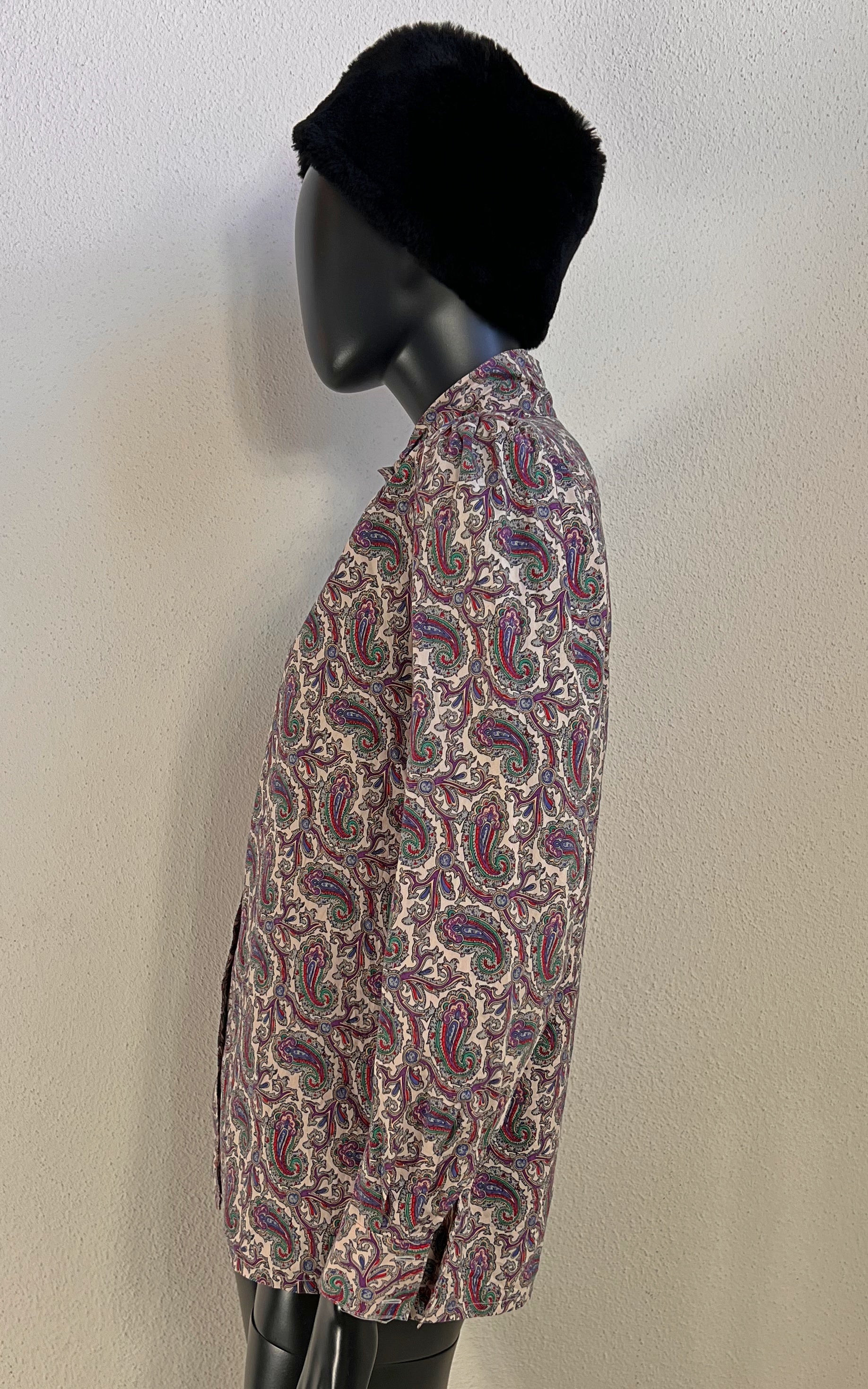 Vintage Paisley Cotton Silk Blouse
