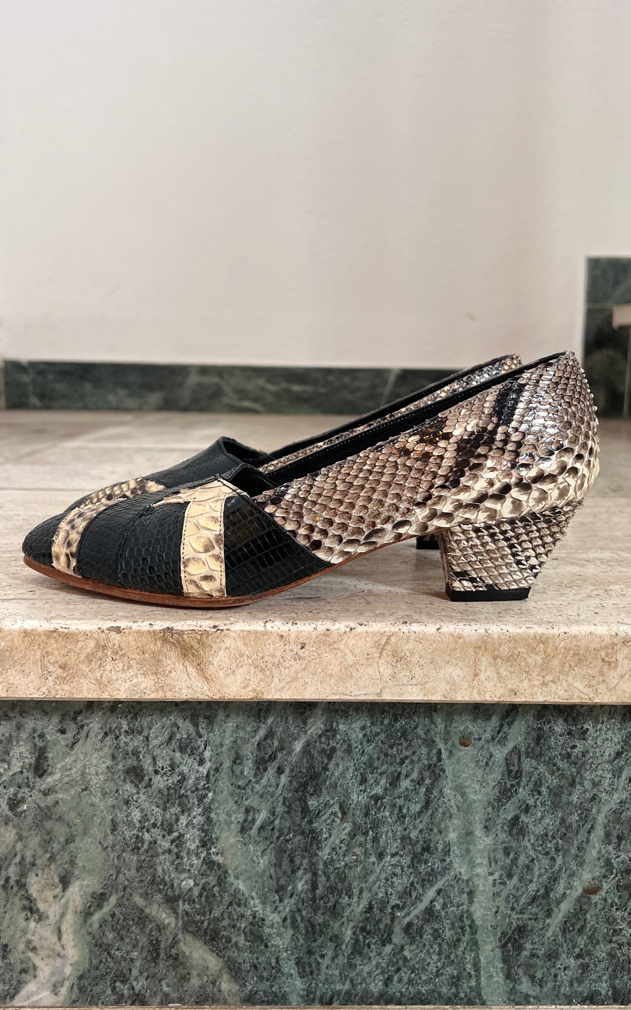 Scarpe vintage in pelle di serpente 37
