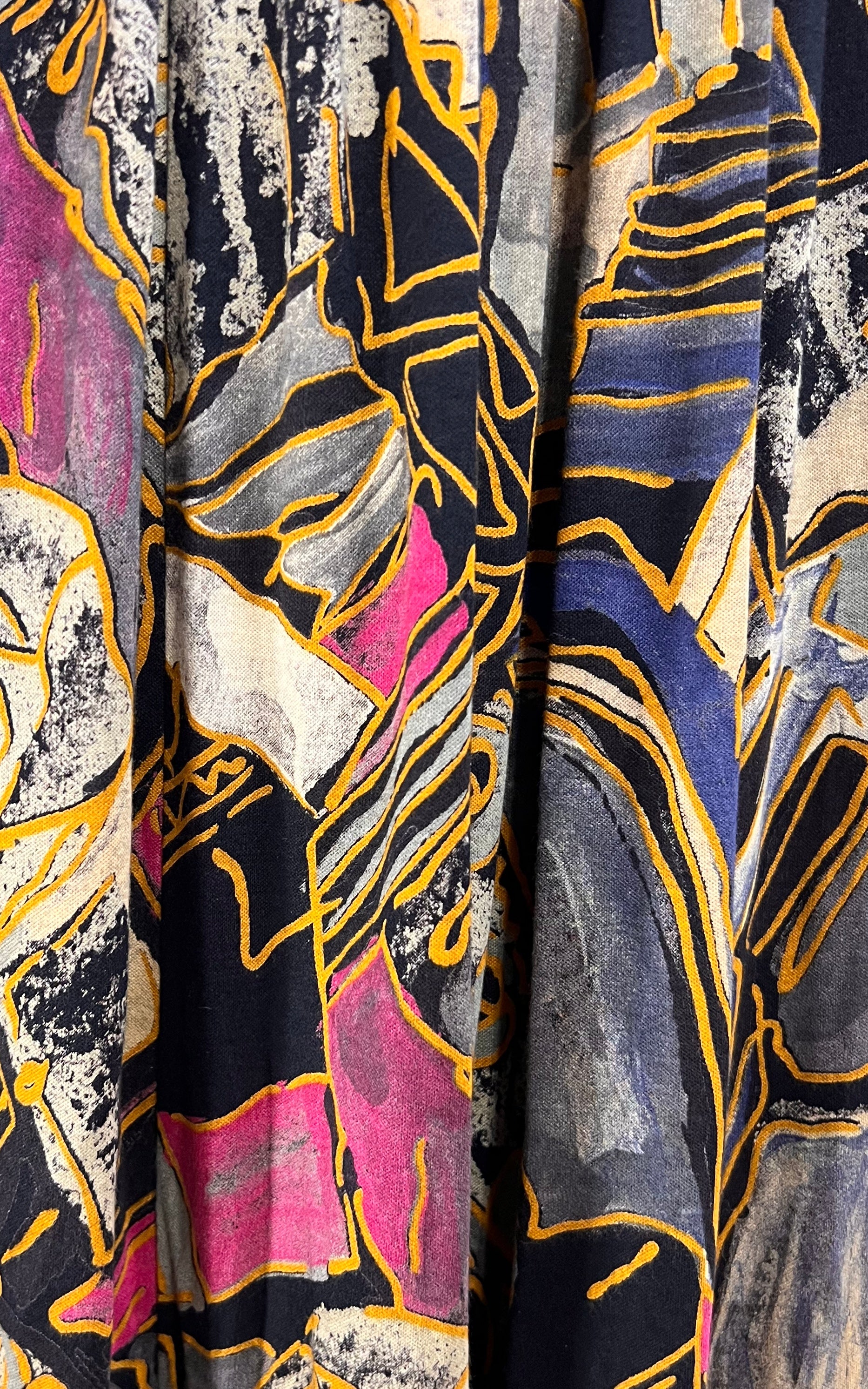 Vintage 90s Abstract Pattern Midi Skirt