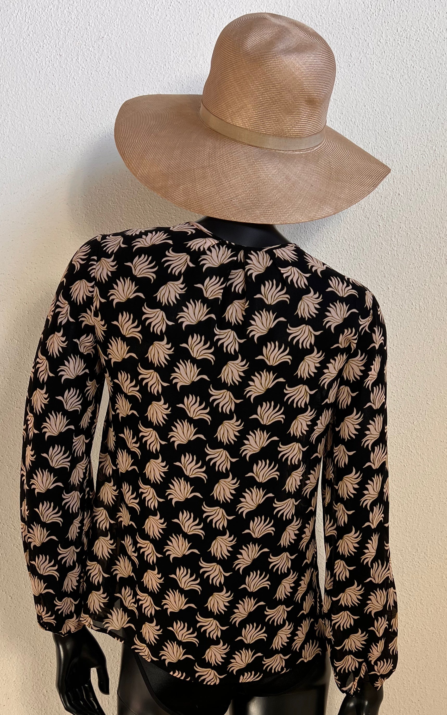 Vintage Sheer Floral Silk Blouse