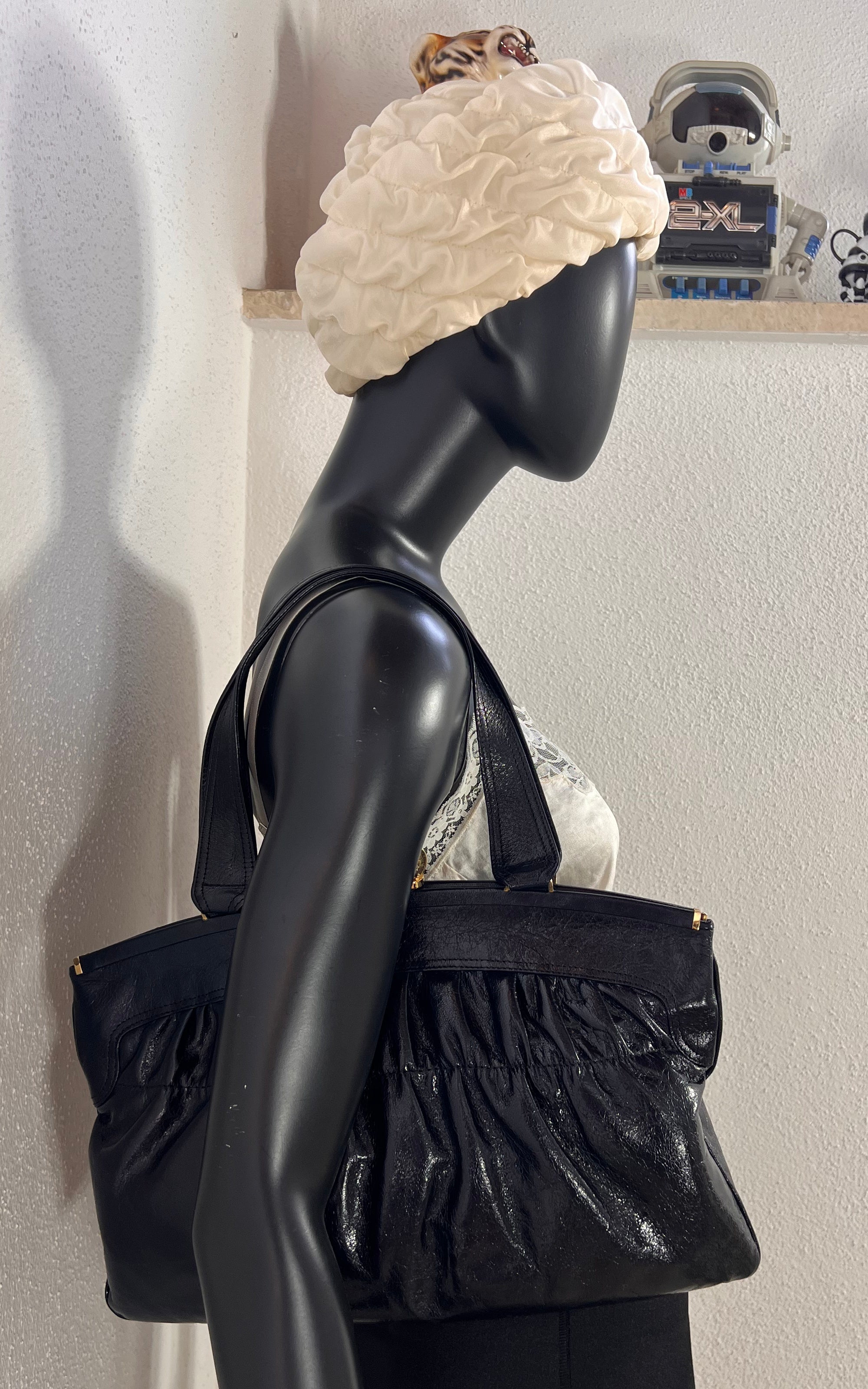 Vintage 70s Pistore Dark Blue Leather Handbag