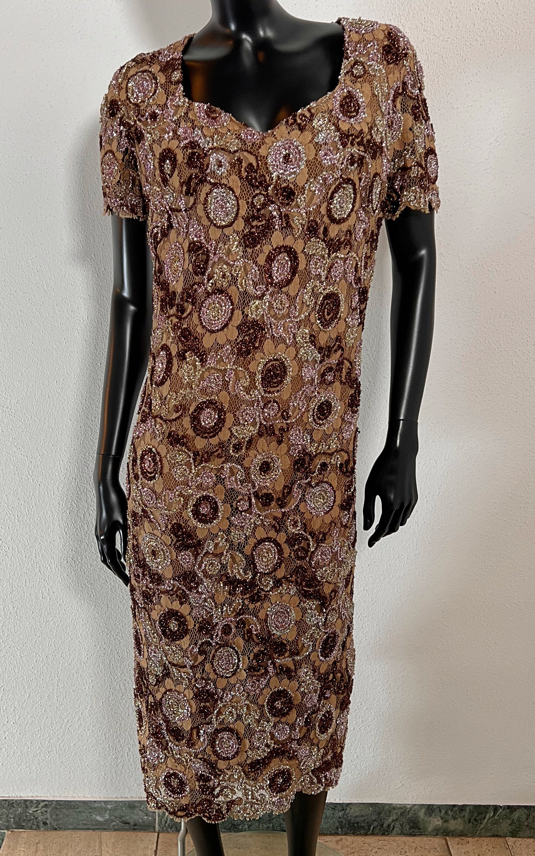Abito vintage in pizzo e glitter
