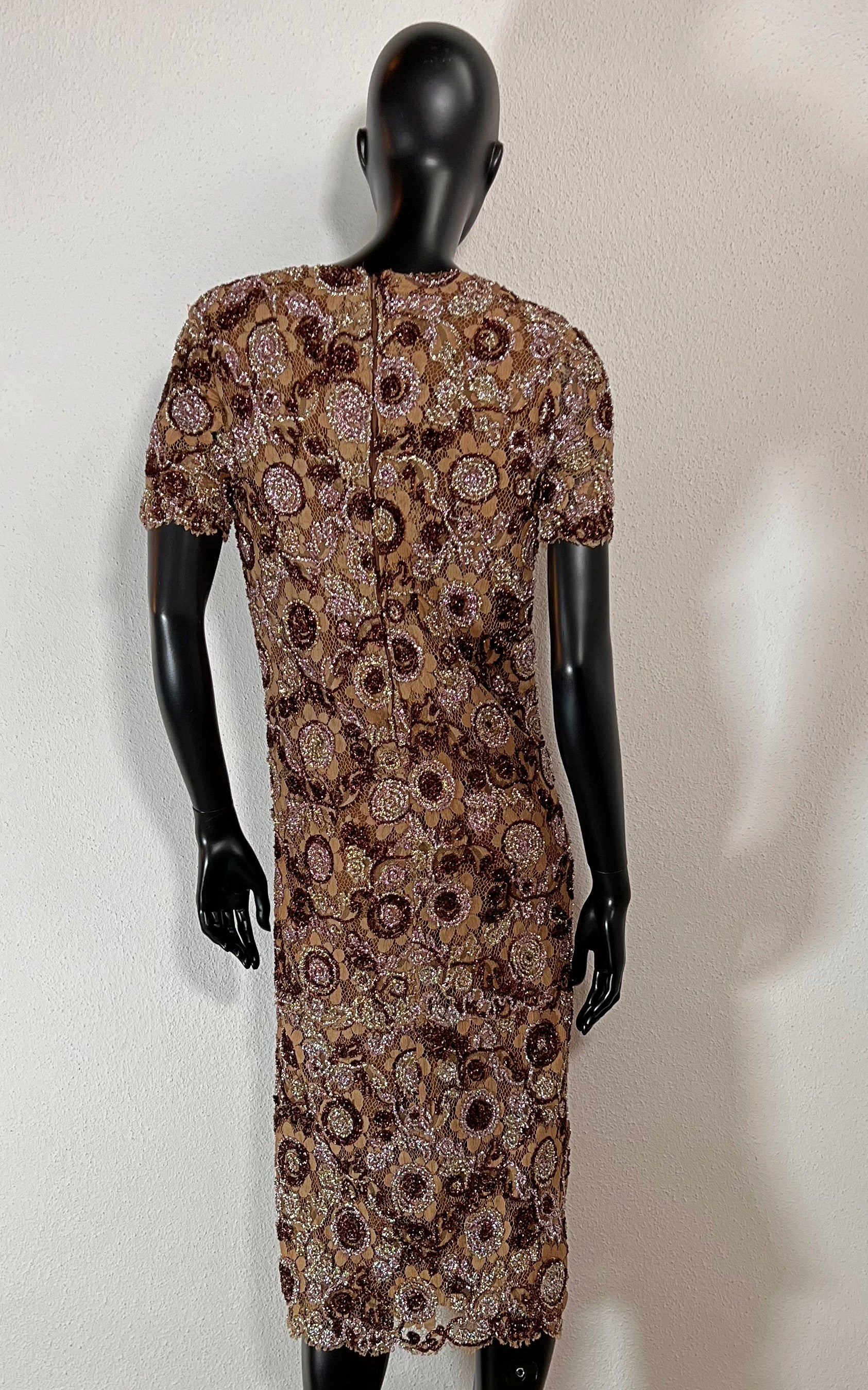 Abito vintage in pizzo e glitter