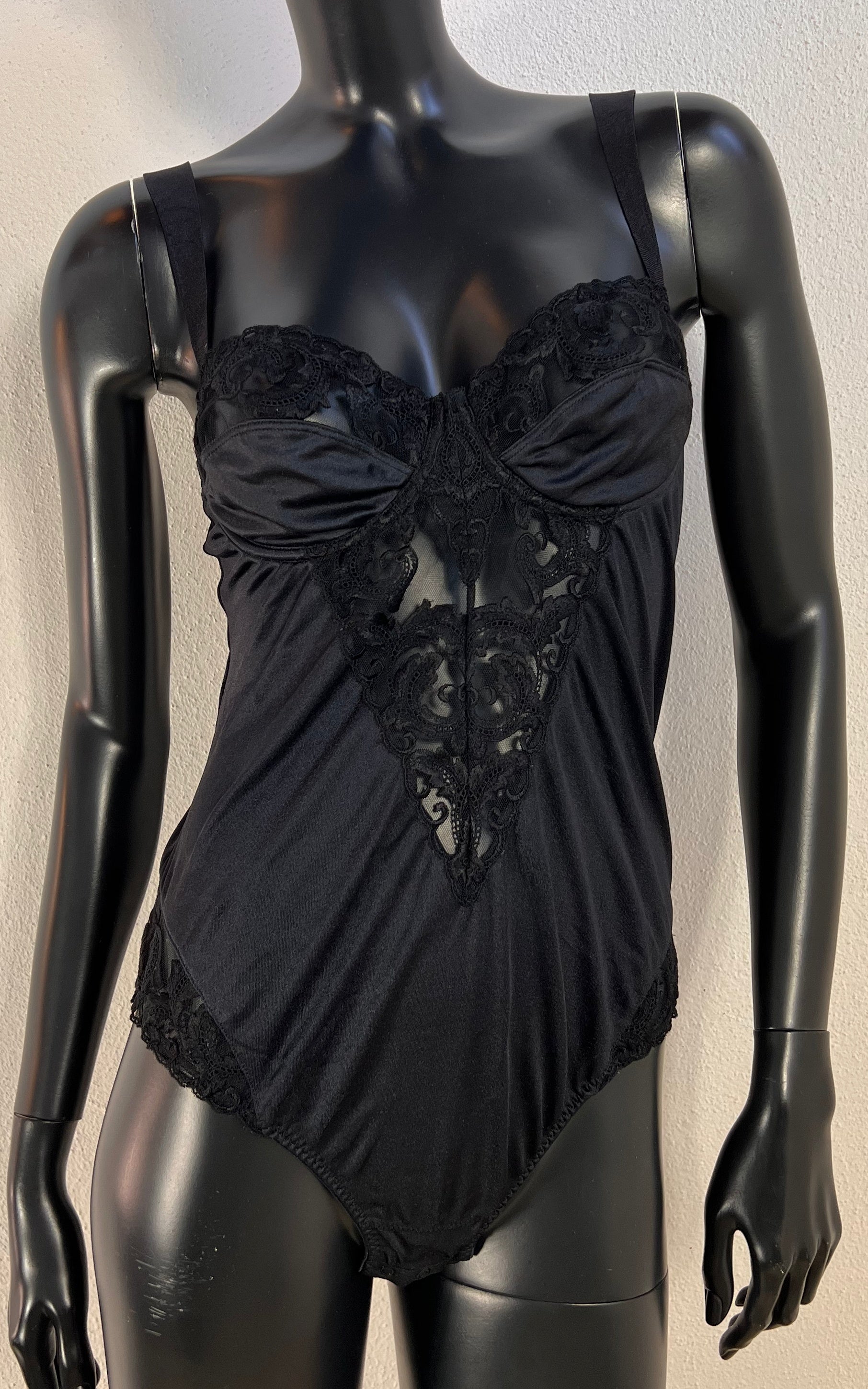 Vintage Escada Black Lace Bodysuit