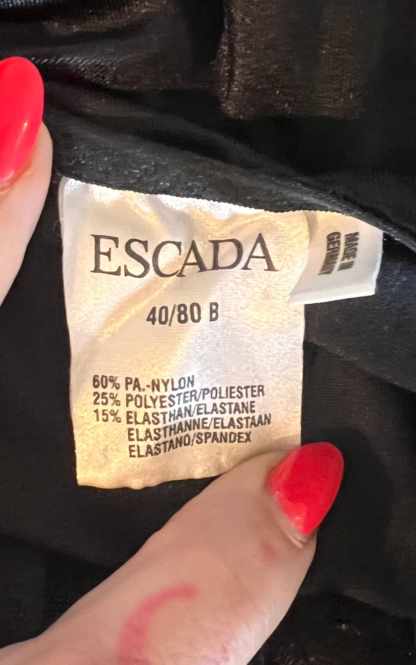 Vintage Escada Black Lace Bodysuit