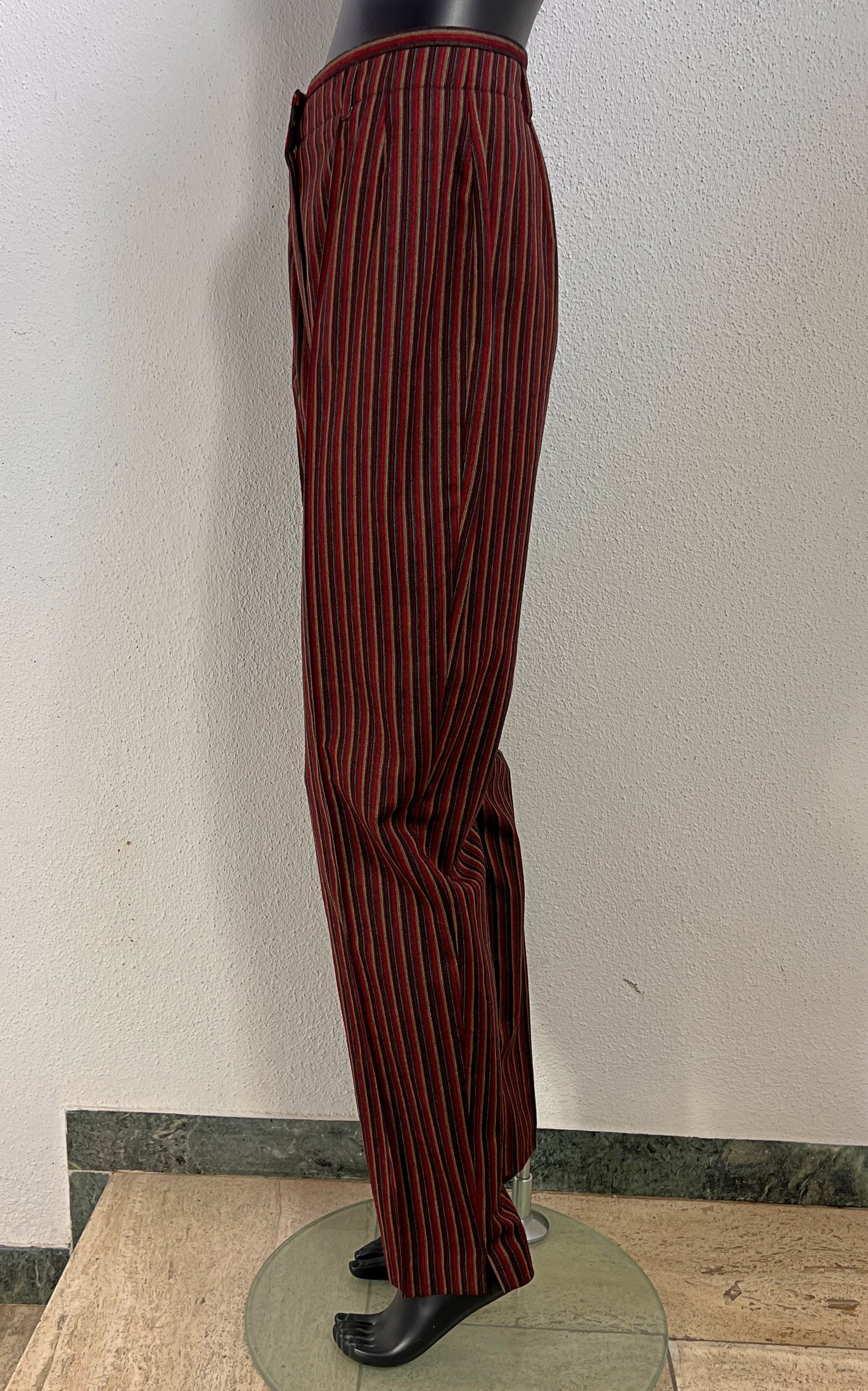 Elegance Paris Striped Virgin Wool Trousers