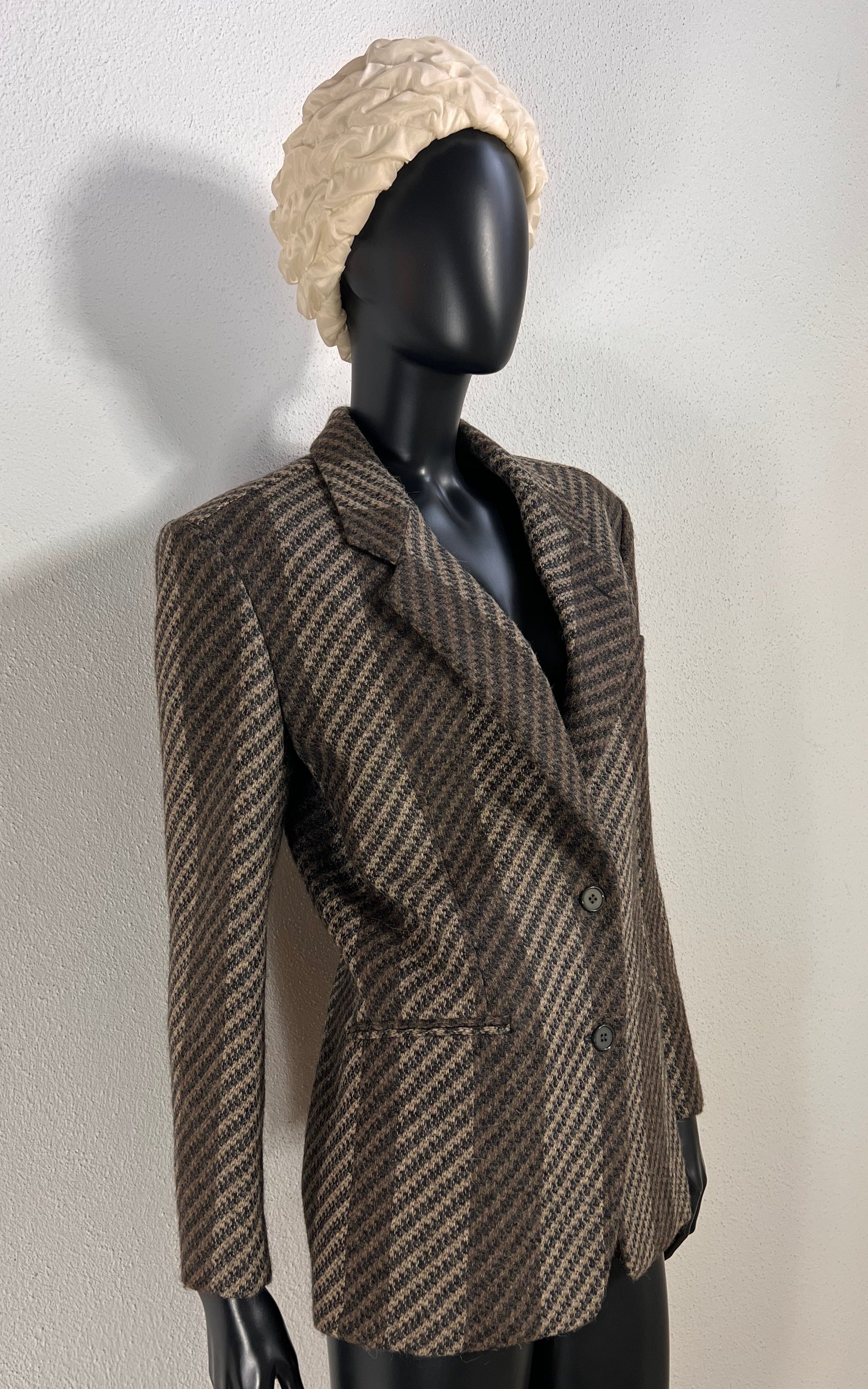 Vintage Giorgio Armani Wool and Alpaca Blend Striped Blazer