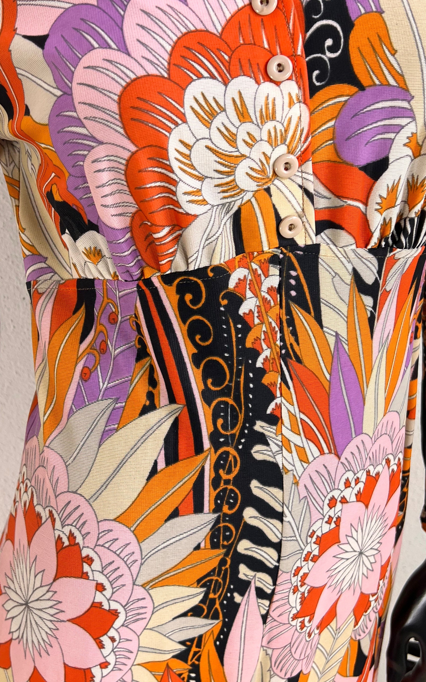 Vintage 1970s Arnel Psychedelic Floral Dress