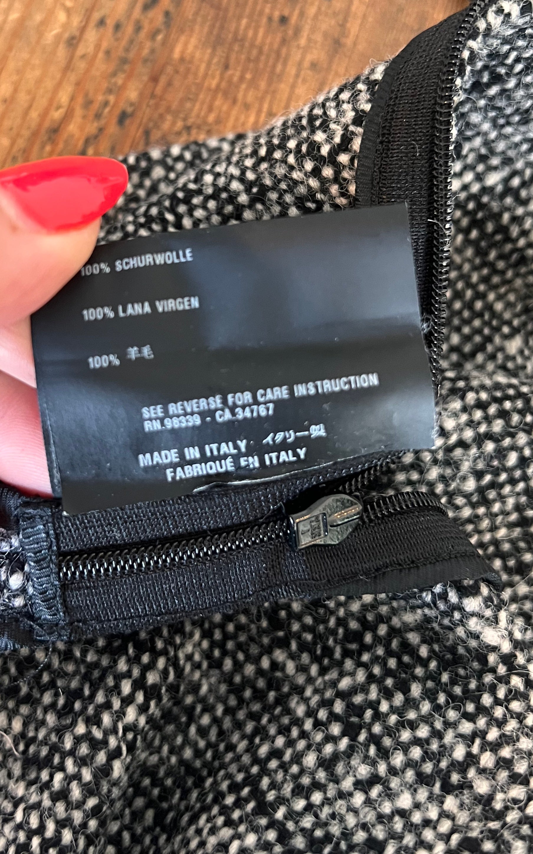 Prada Virgin Wool Tweed Pencil Skirt