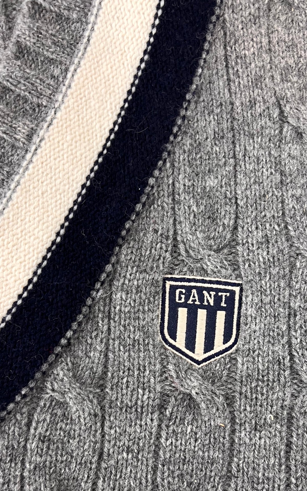 Vintage MENS GANT Lambswool Cable-Knit Sweater Vest