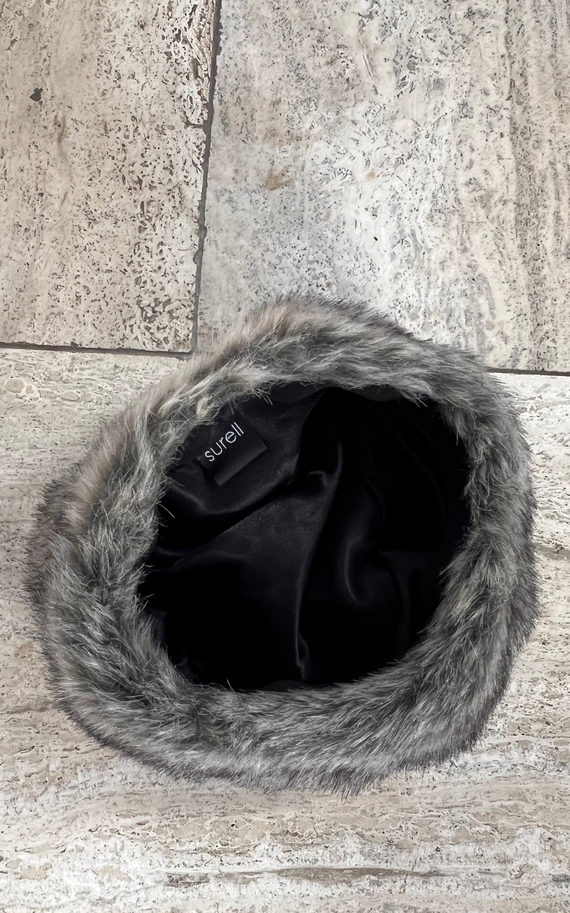 Vintage Grey Faux Fur Hat