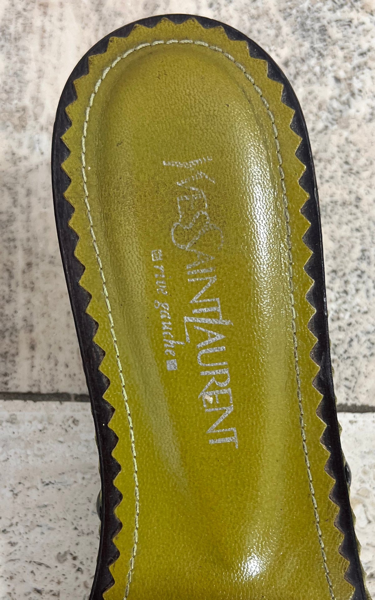Vintage Yves Saint Laurent Rive Gauche Studded Leather Mules 37
