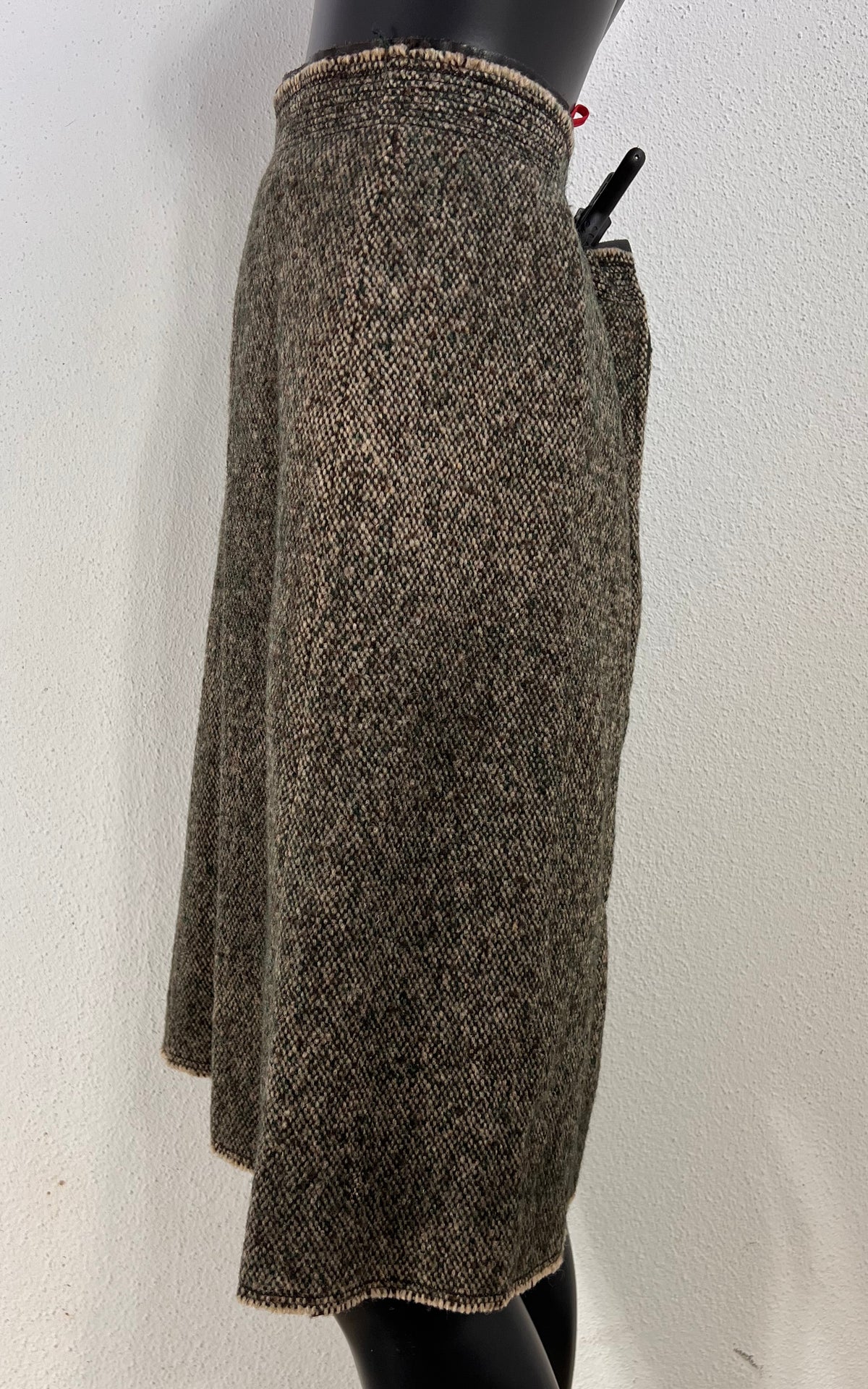 Vintage Prada Wool Tweed A-Line Skirt