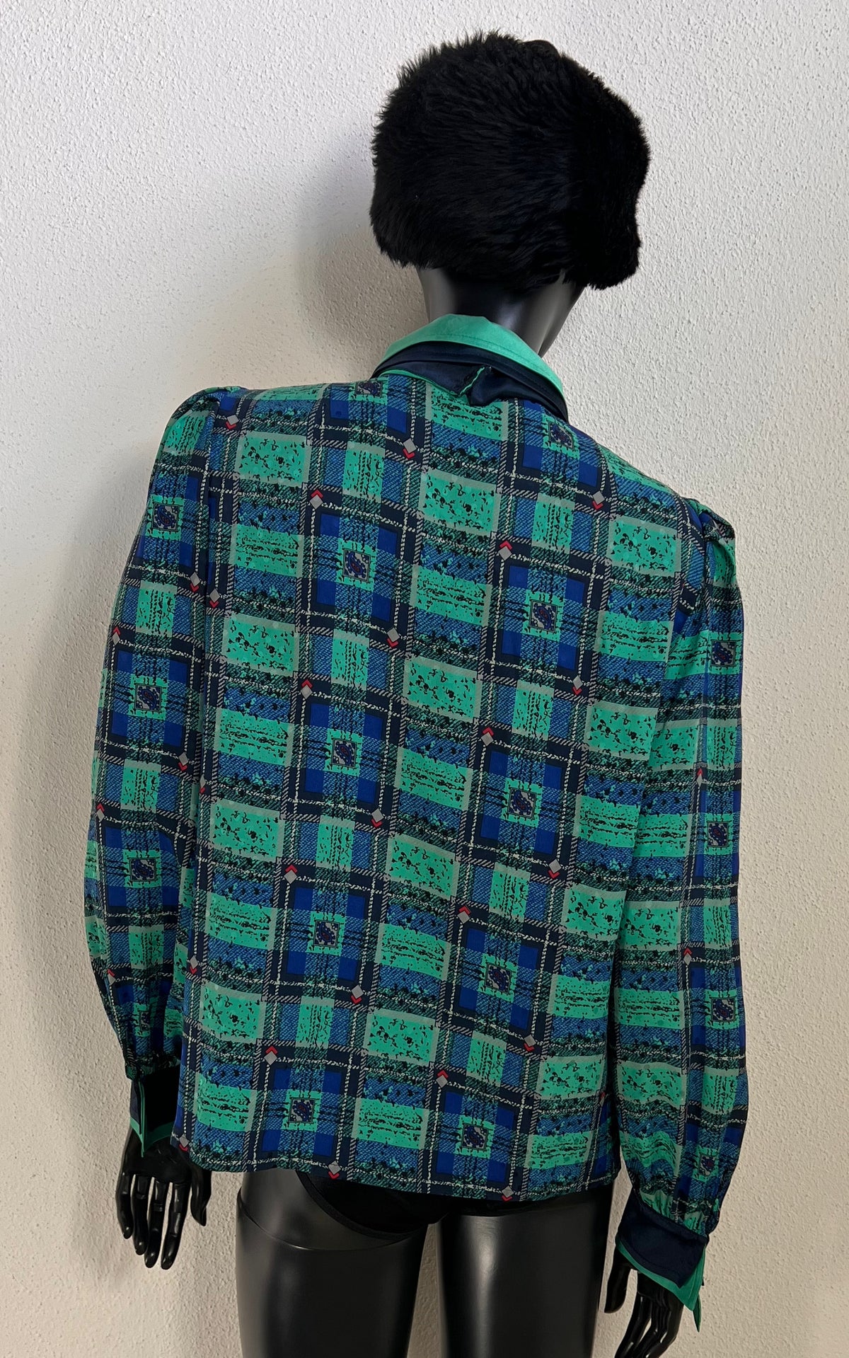 Vintage 1980s Werner Graumann Silk Blouse with Bow Collar