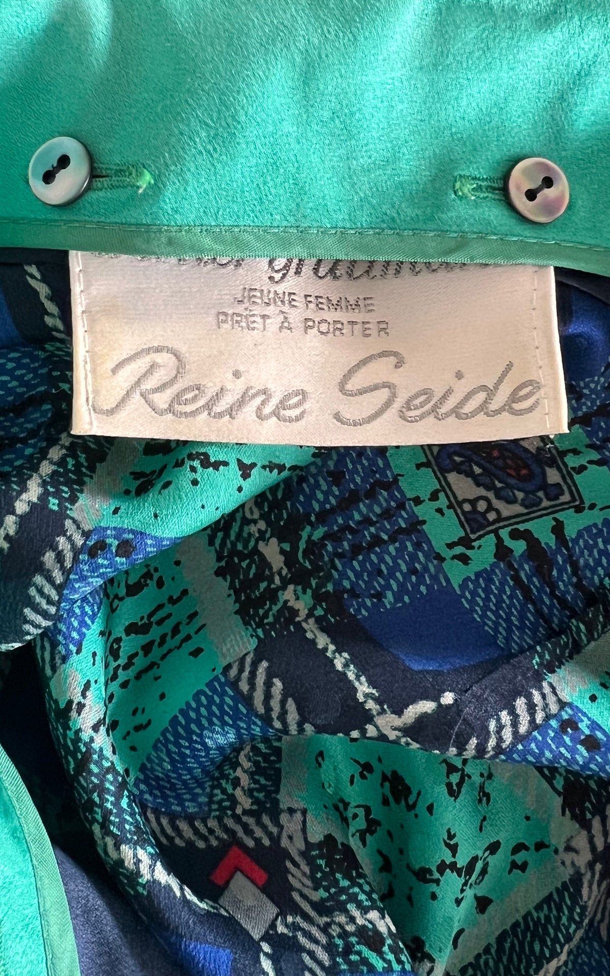 Vintage 1980s Werner Graumann Silk Blouse with Bow Collar