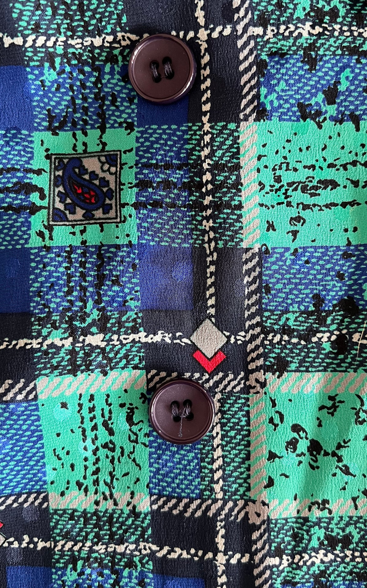 Vintage 1980s Werner Graumann Silk Blouse with Bow Collar