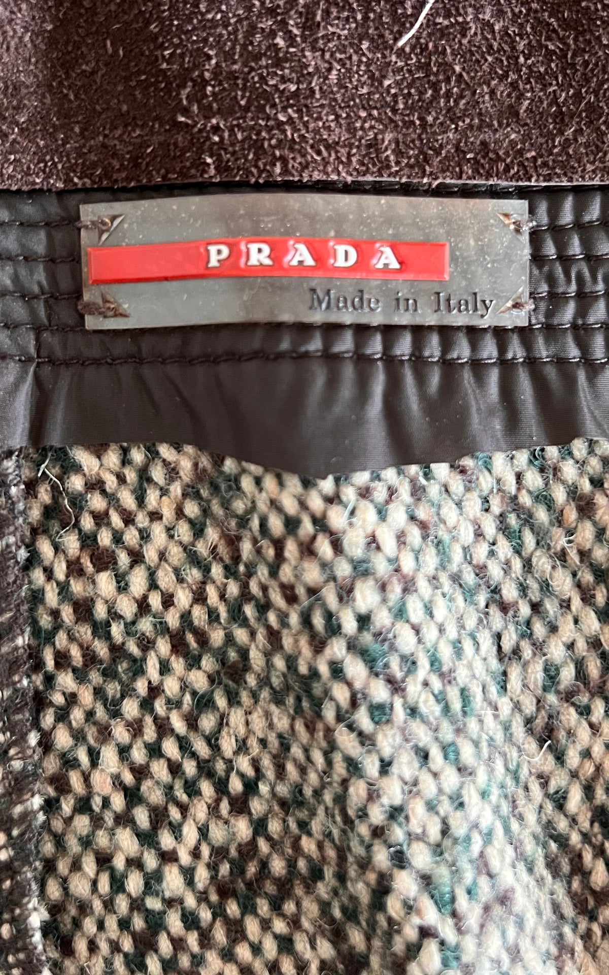 Vintage Prada Wool Tweed A-Line Skirt