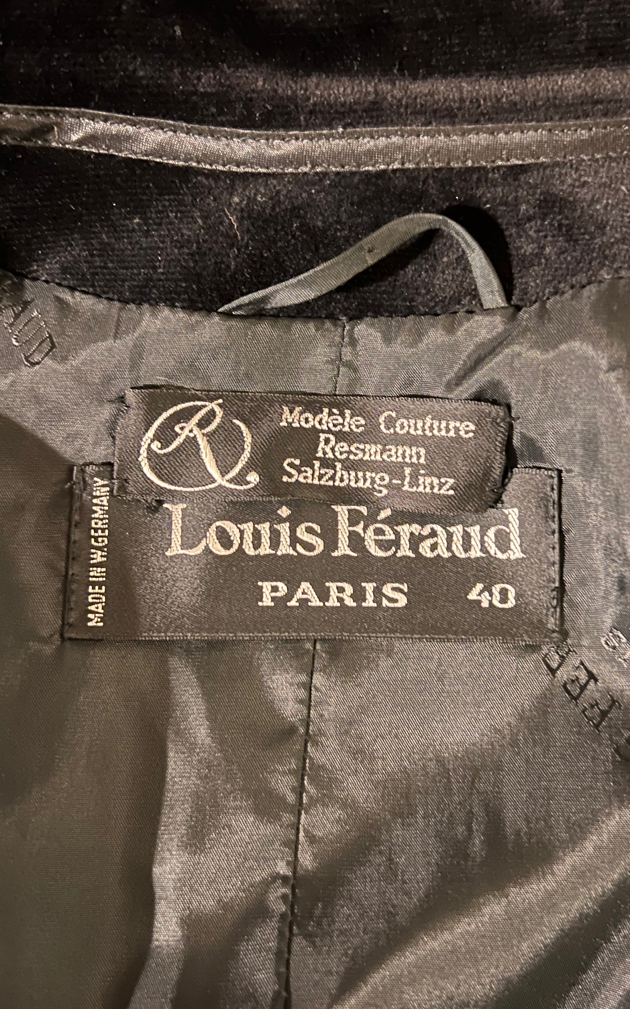 Cappotto vintage in velluto Louis Feraud anni '70
