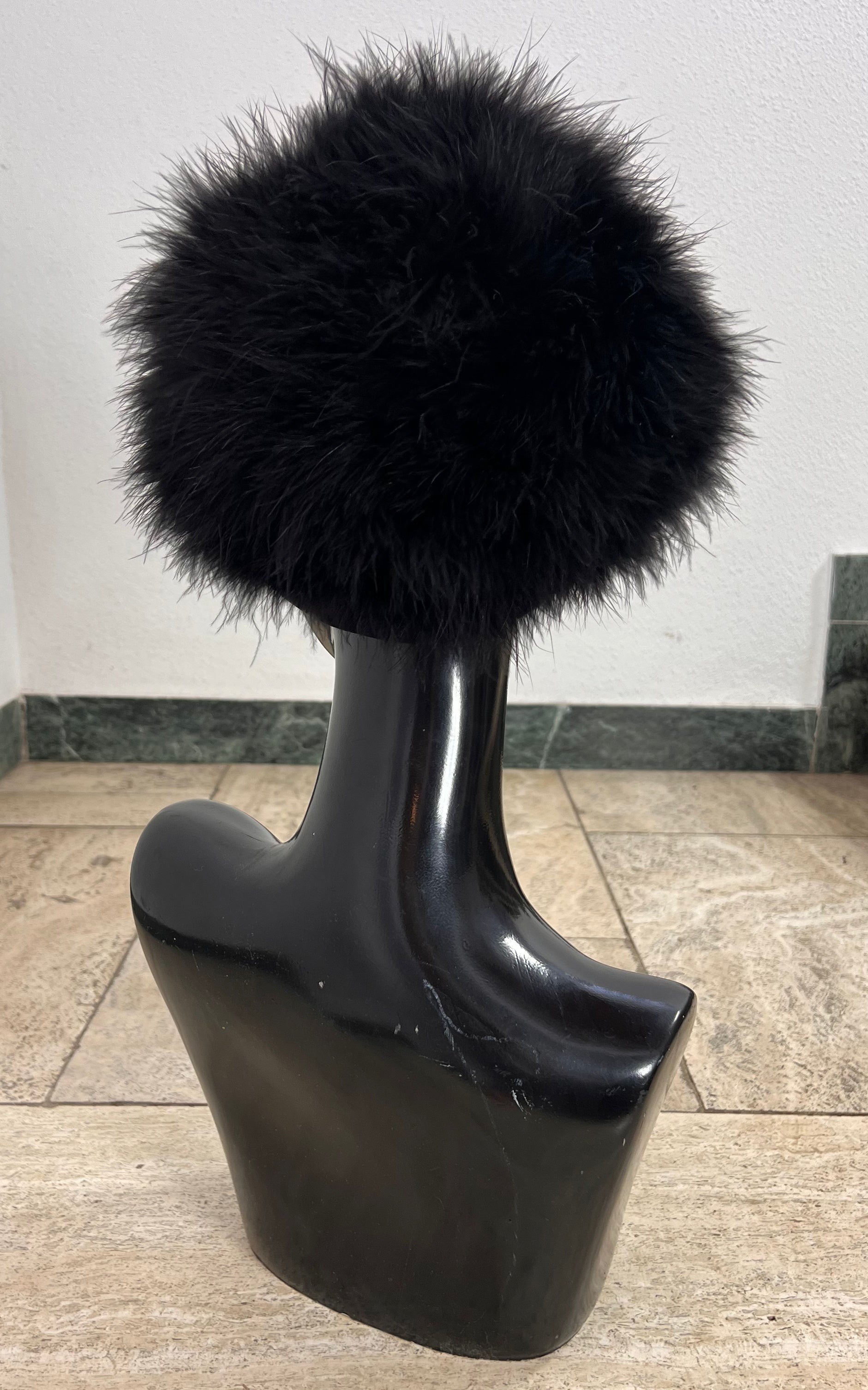 Vintage Marabou Feather Pillbox Hat
