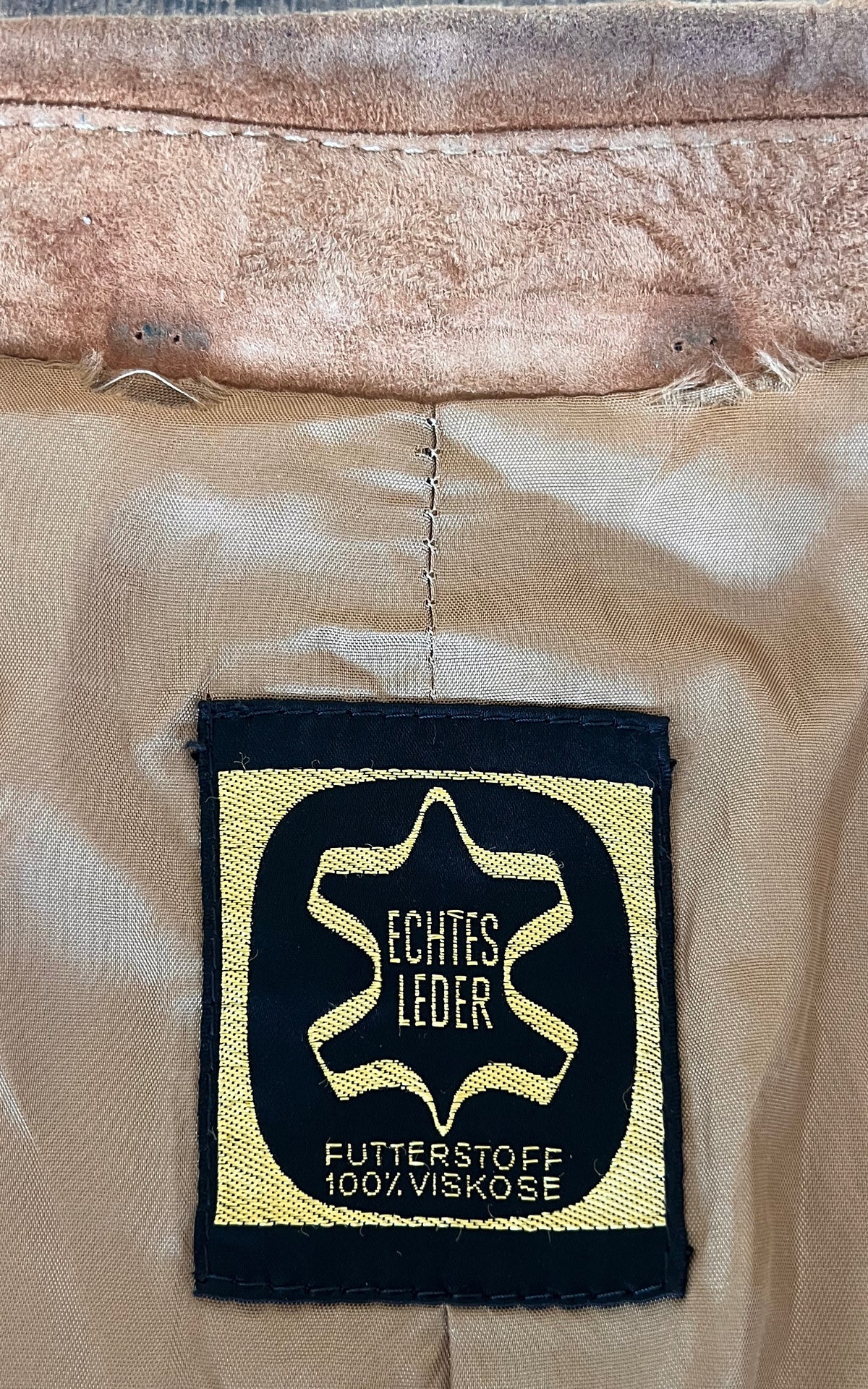 Vintage 70s MENS Tan Suede Leather Jacket