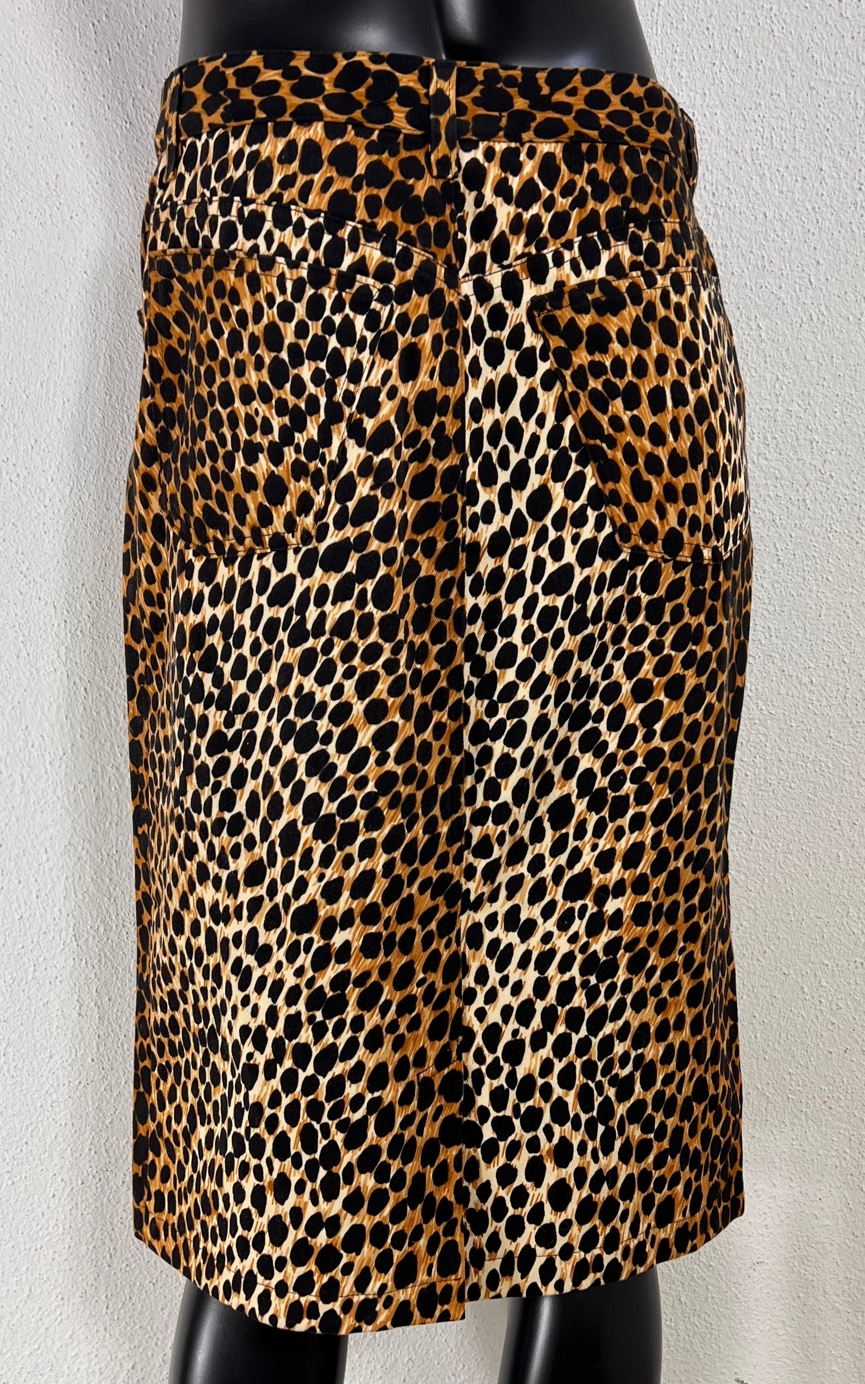 Vintage Dolce & Gabbana Denim Cheetah Skirt