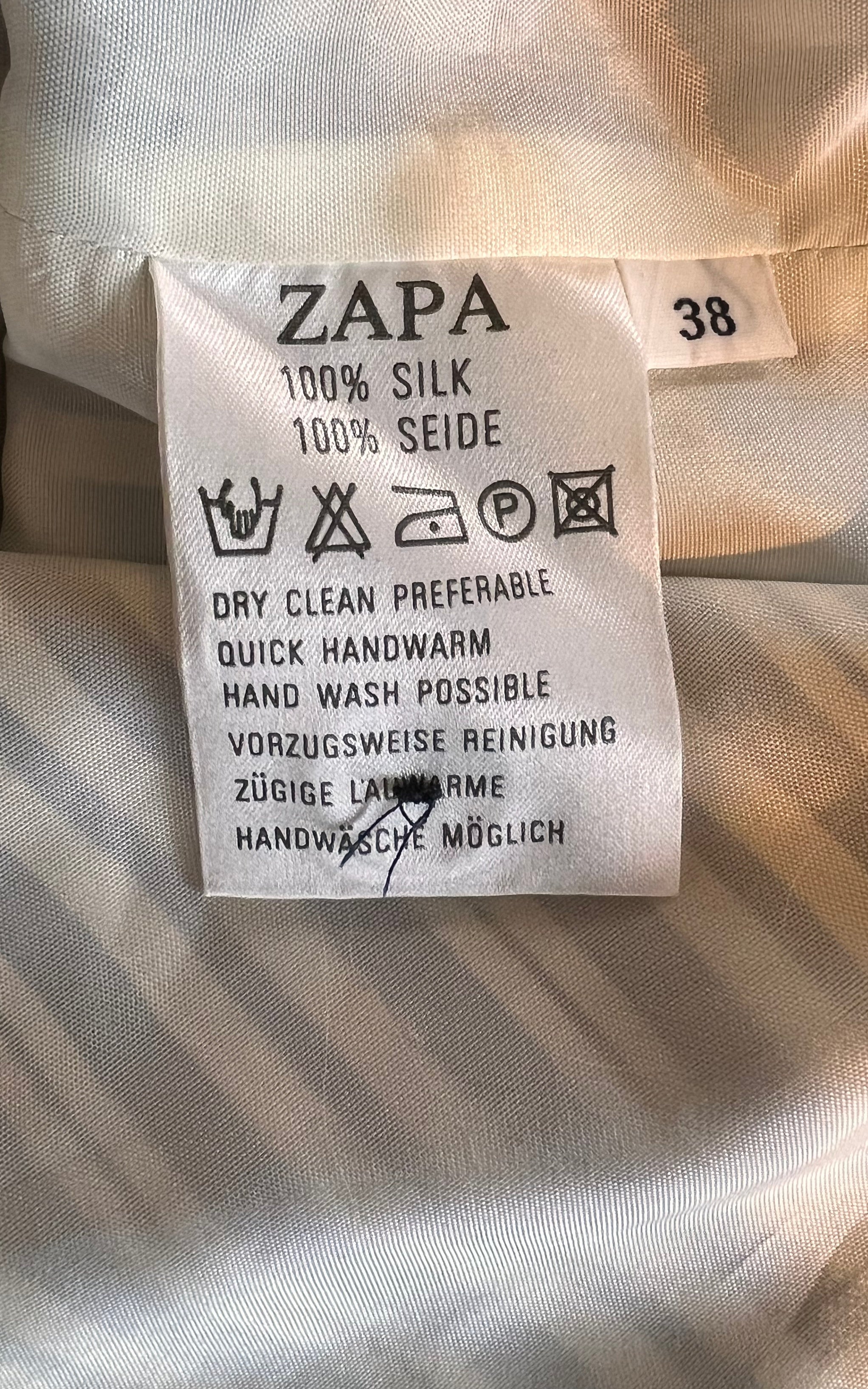 Completo vintage in seta Zapa anni '90 in 2 pezzi