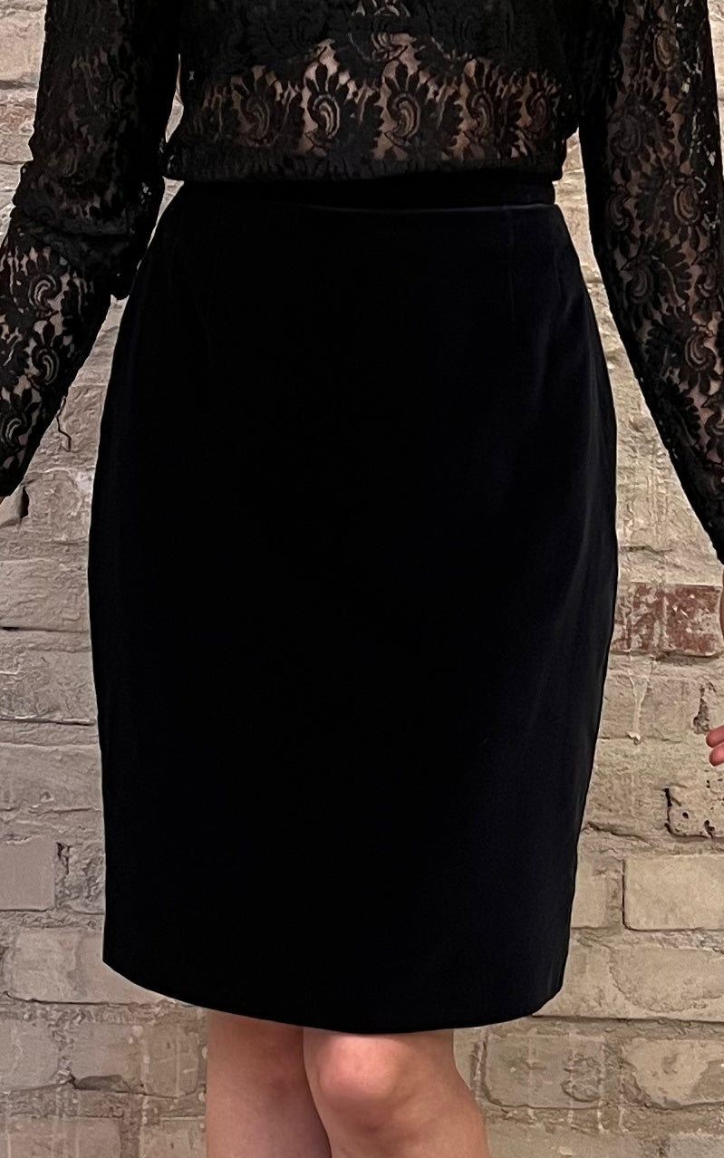 Gonna a tubino in velluto vintage Escada