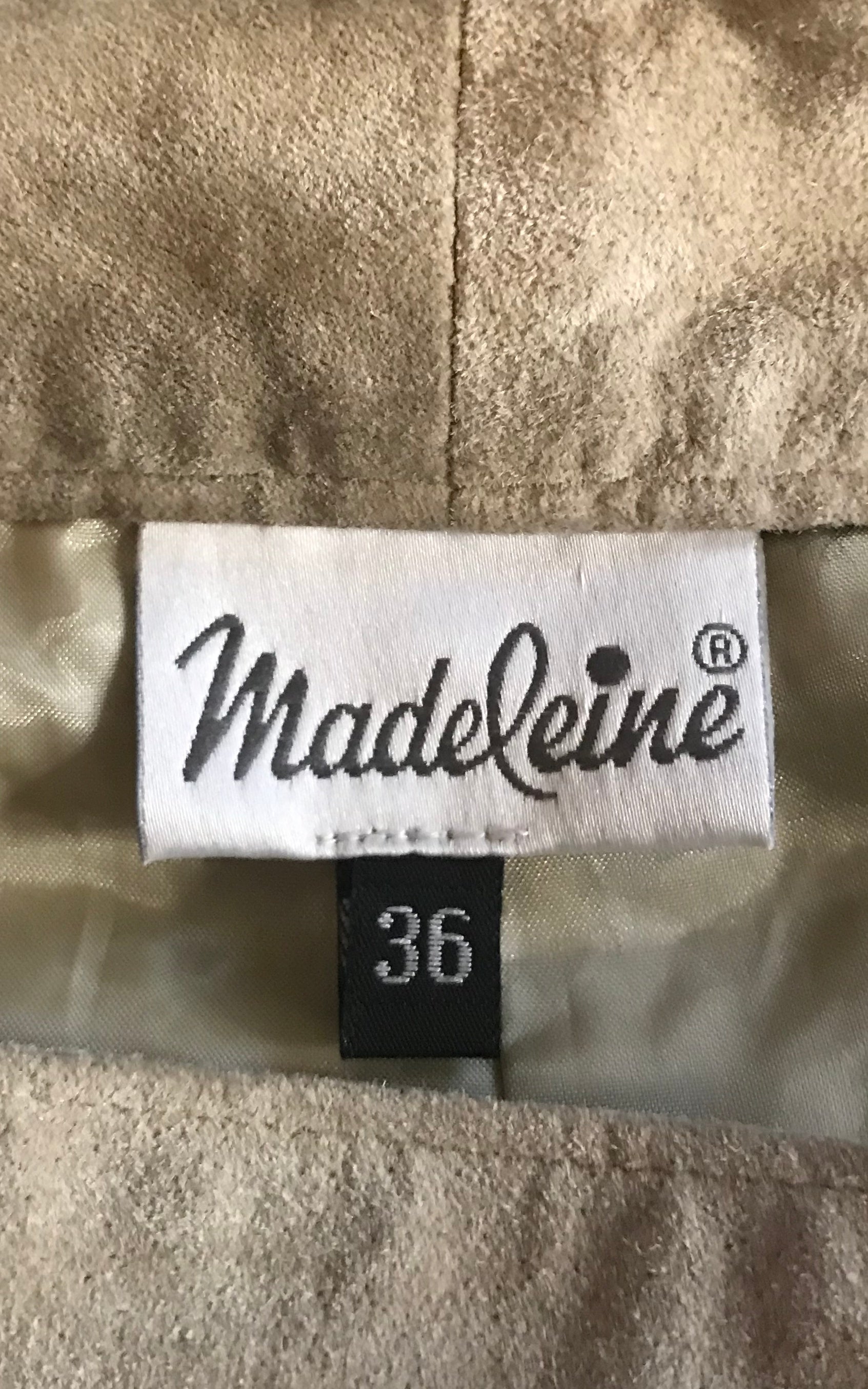 Pantaloni in pelle scamosciata vintage a vita alta