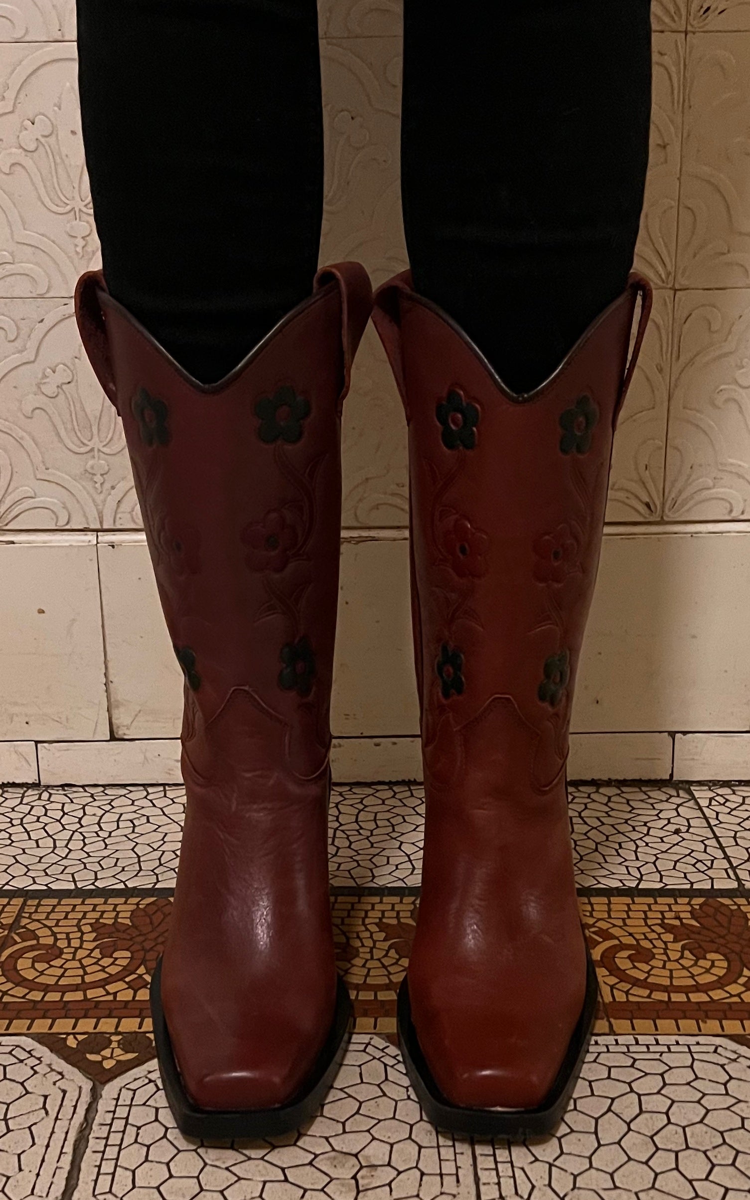 Stivali da cowboy vintage con fiori 36, 37, 40 e 41