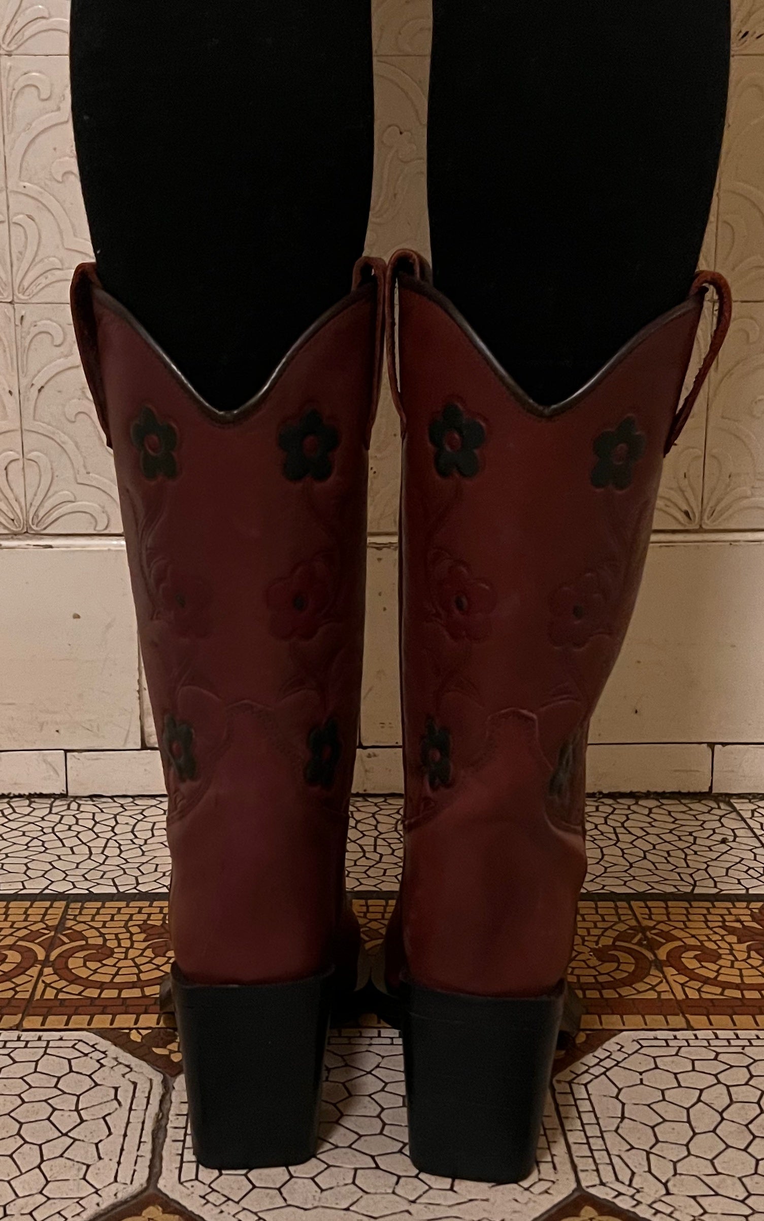 Stivali da cowboy vintage con fiori 36, 37, 40 e 41