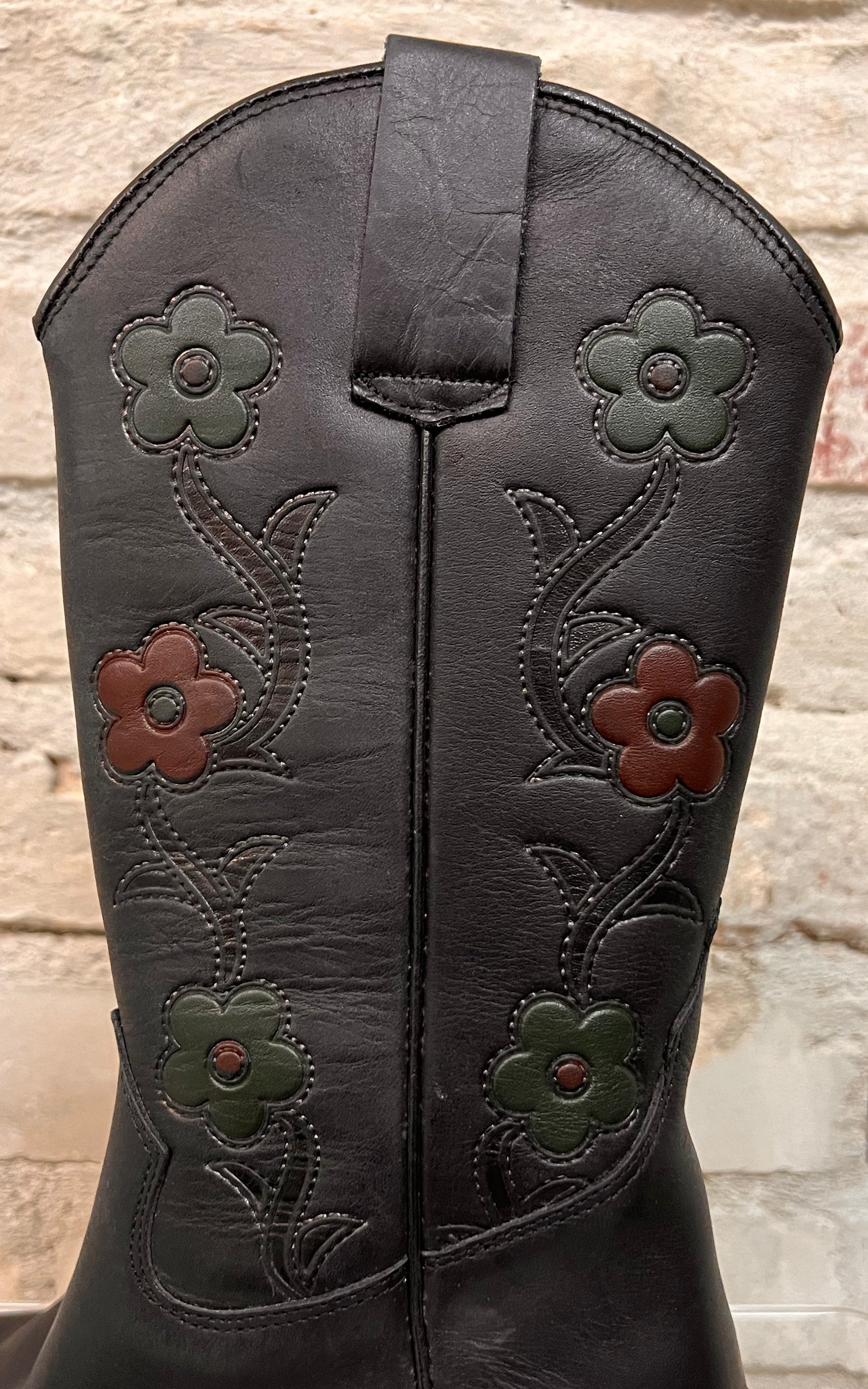 Stivali da cowboy vintage con fiori 36