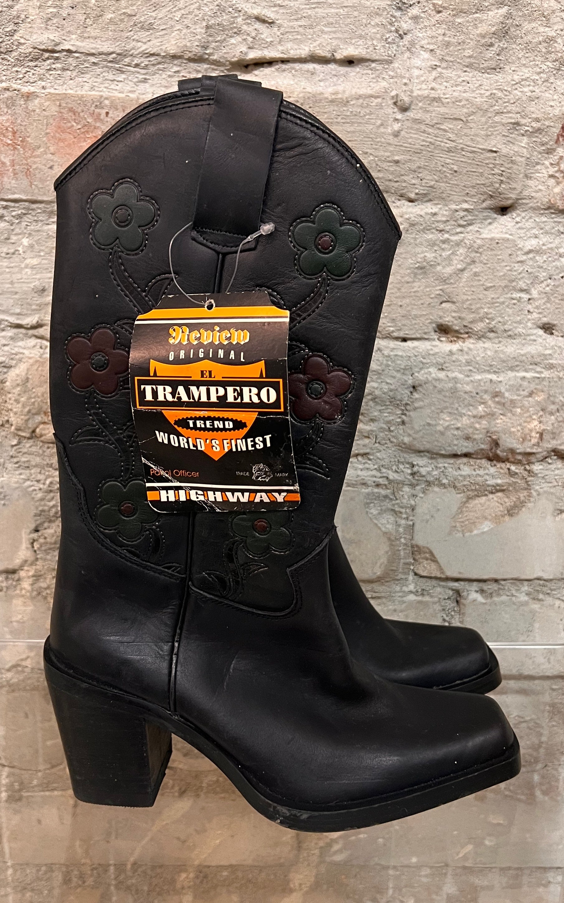 Stivali da cowboy vintage con fiori 36