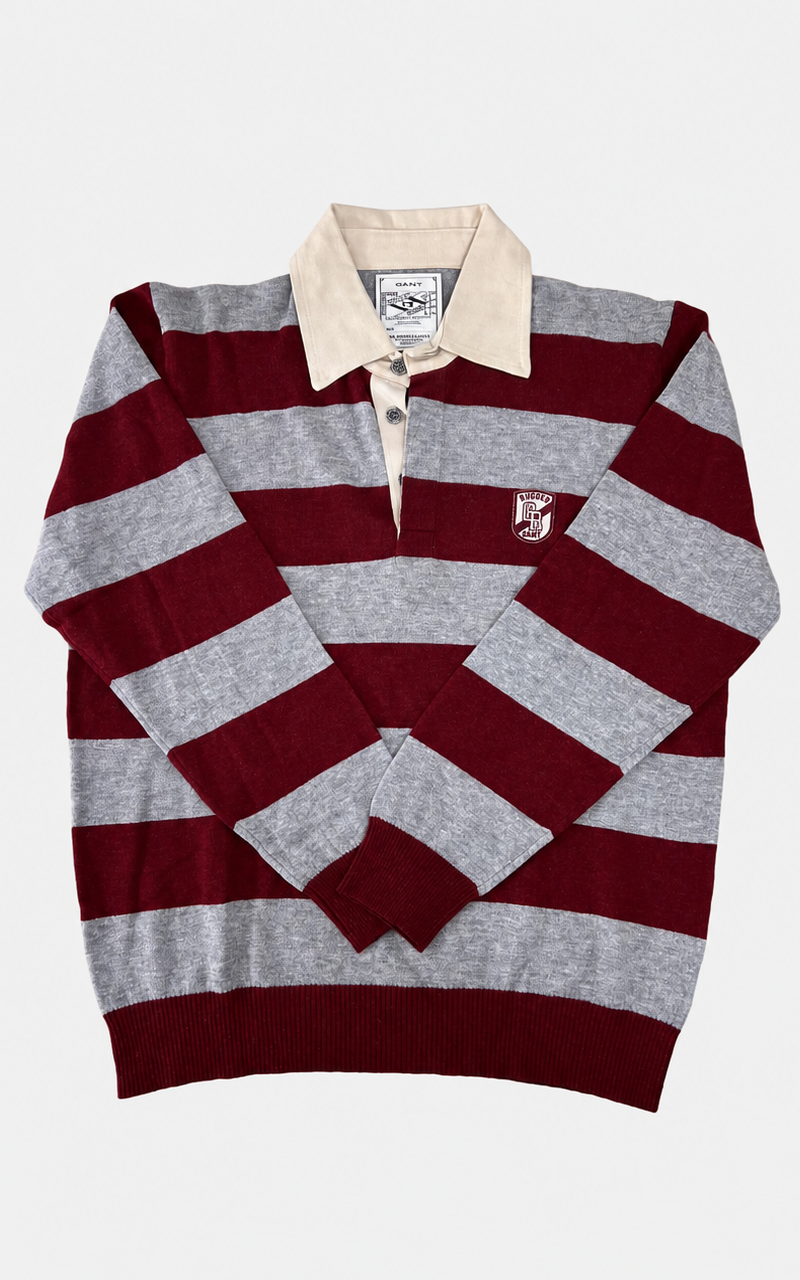 Vintage MENS GANT Rugger Striped Wool Rugby Sweater