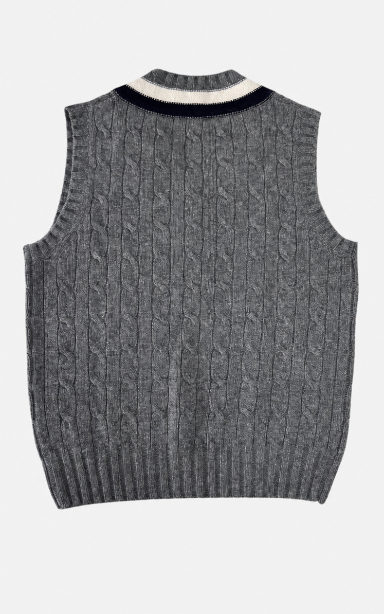 Vintage MENS GANT Lambswool Cable-Knit Sweater Vest