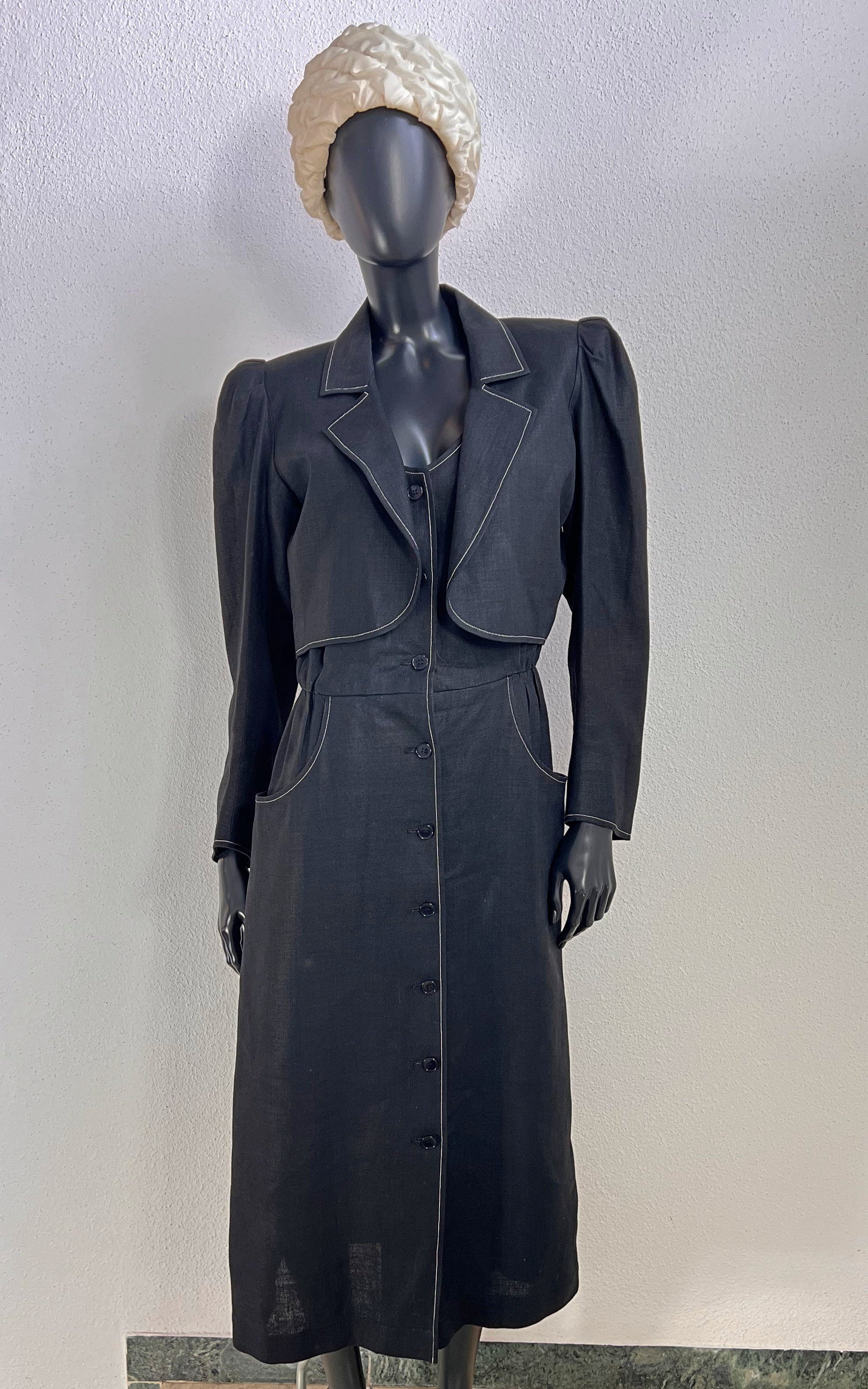 Vintage 80s Yves Saint Laurent Linen Costume