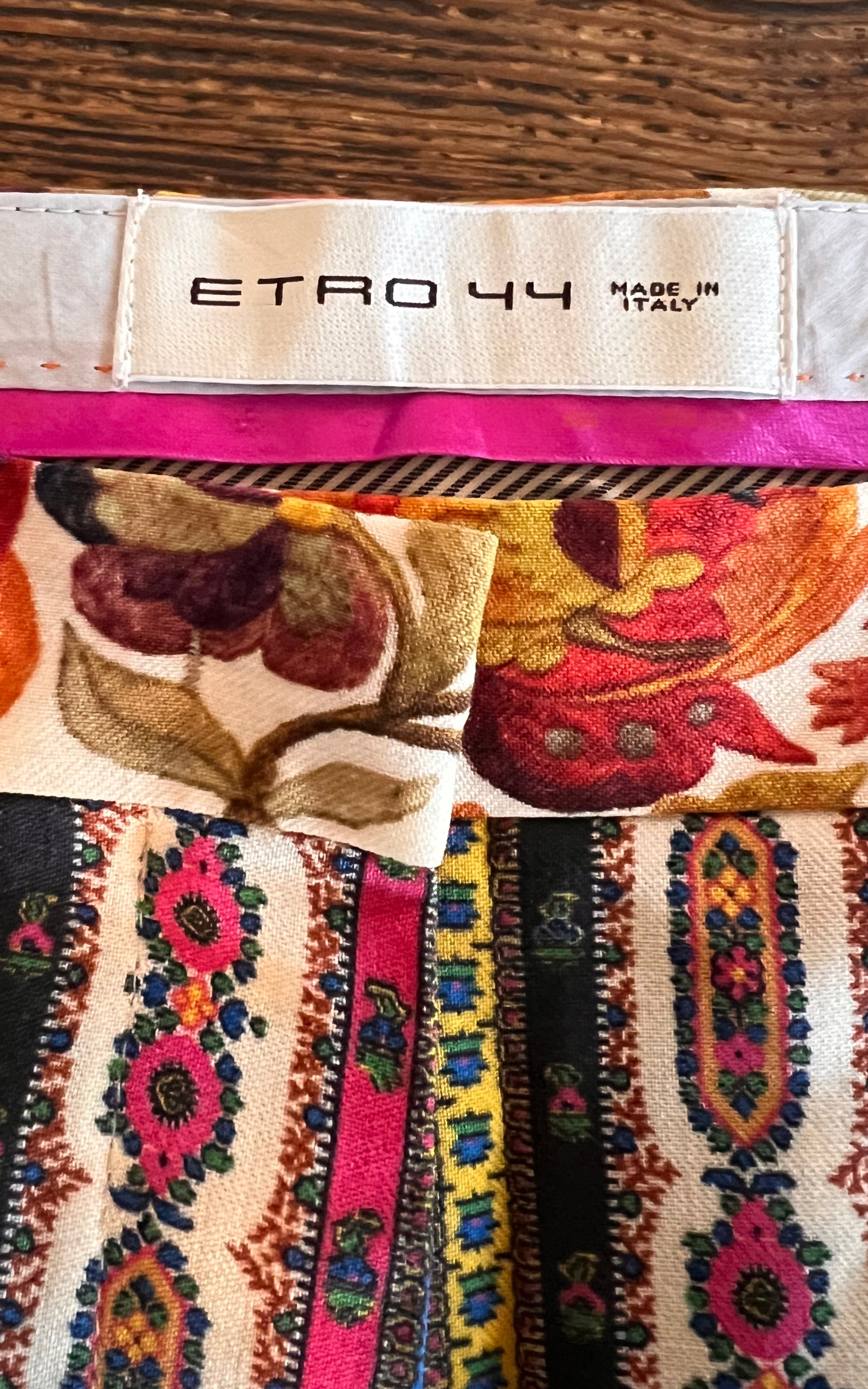 Pantaloni vintage in lana a fiori Etro