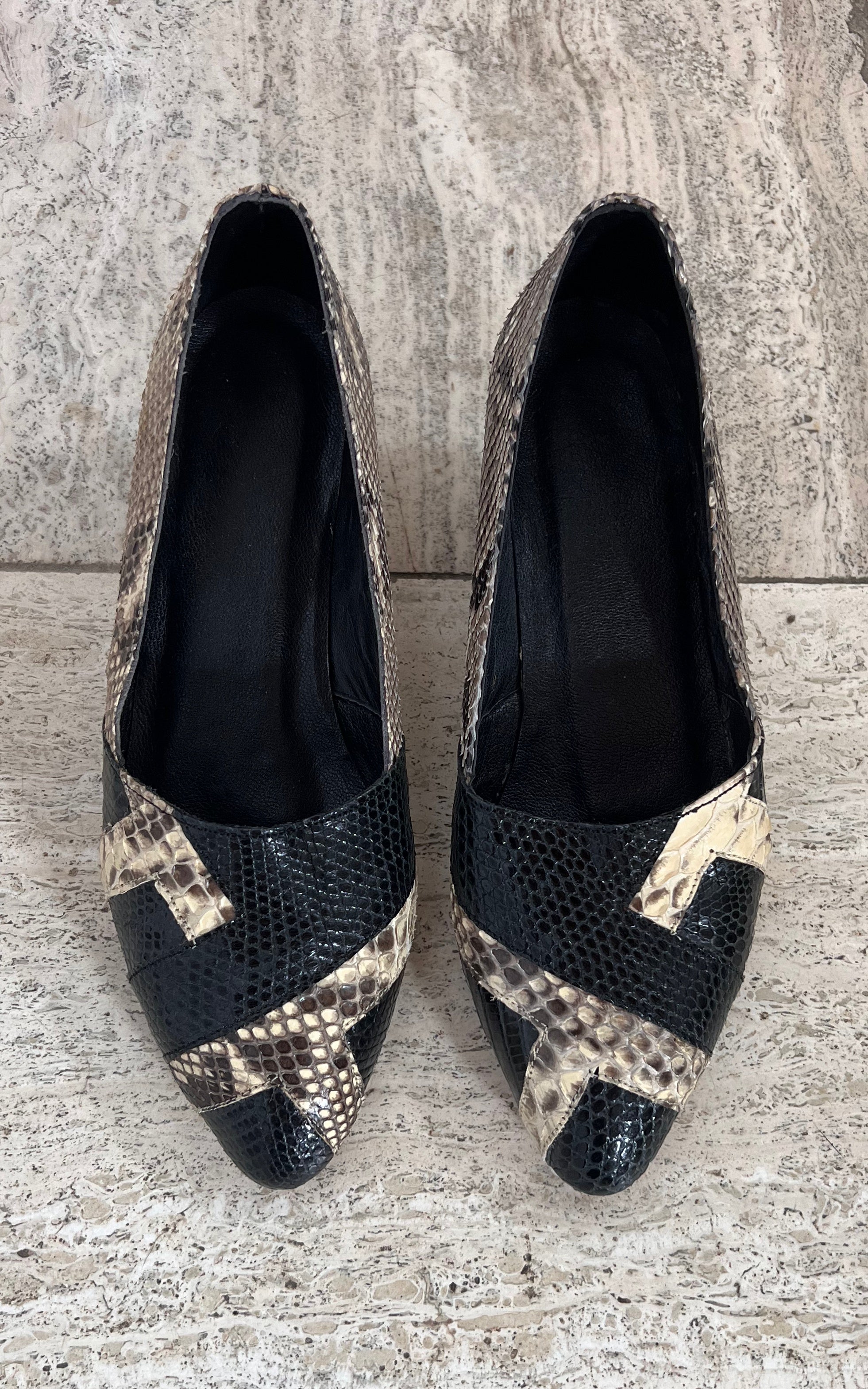 Scarpe vintage in pelle di serpente 37