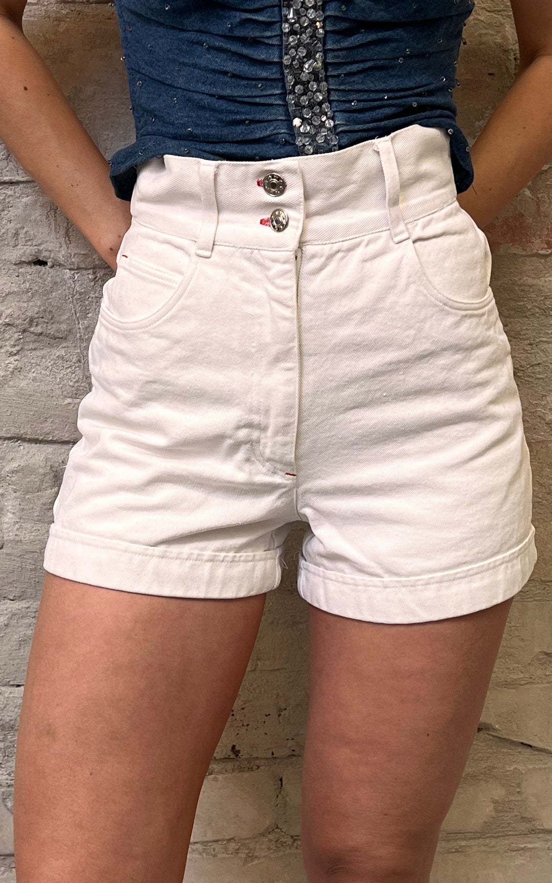 Pantaloncini vintage a vita alta