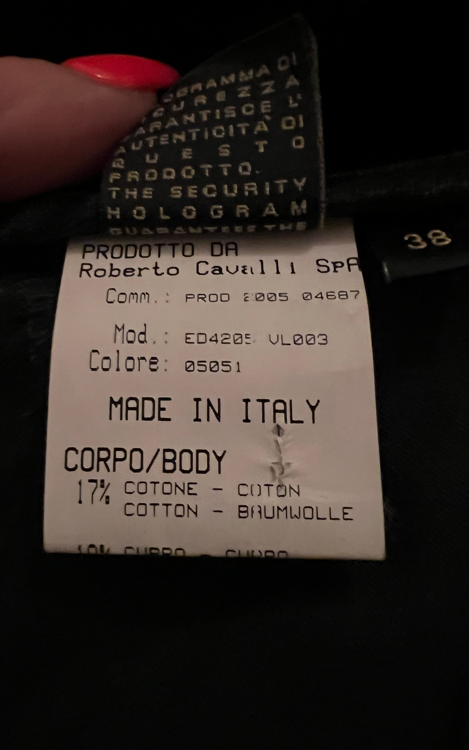 Pantaloni vintage in velluto Roberto Cavalli