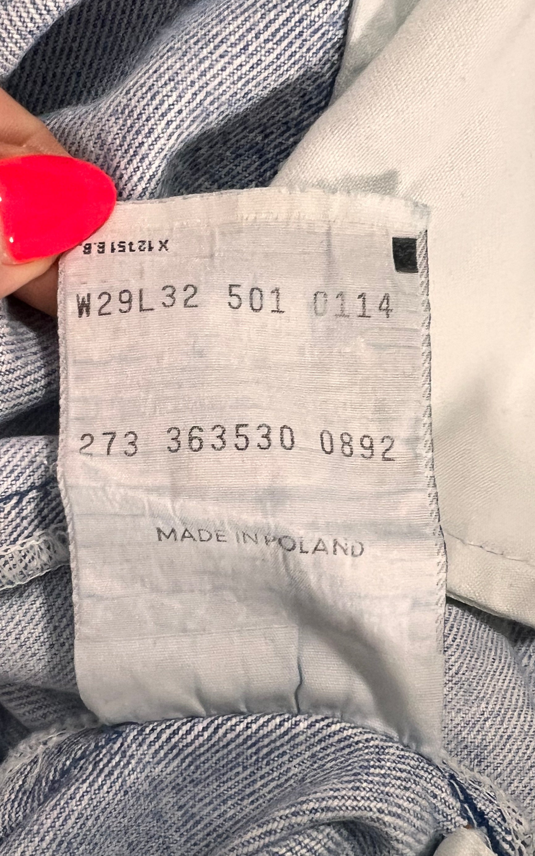 Vintage 1992 Levi’s 501 Jeans  Made in Poland – W29 L32