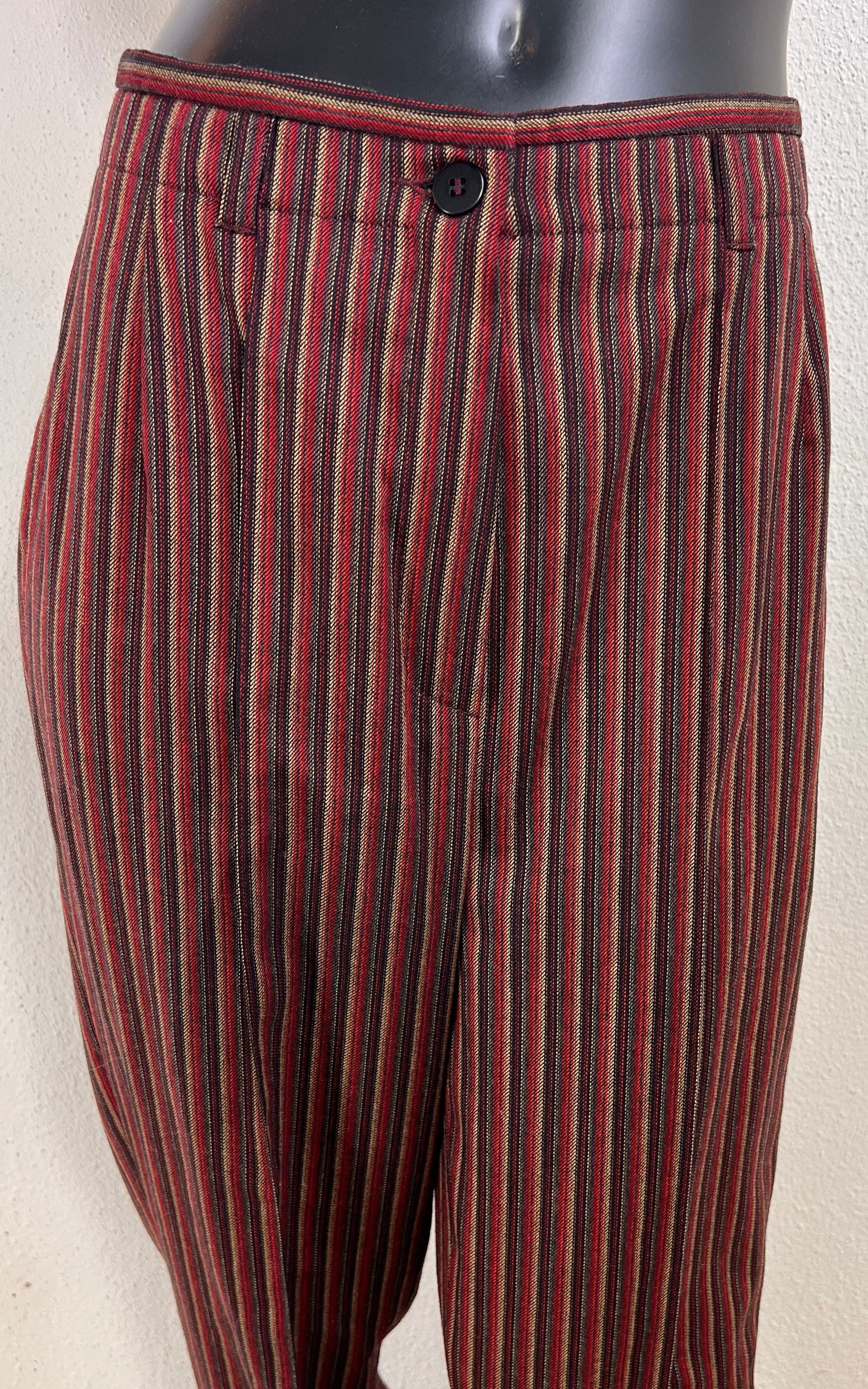 Elegance Paris Striped Virgin Wool Trousers
