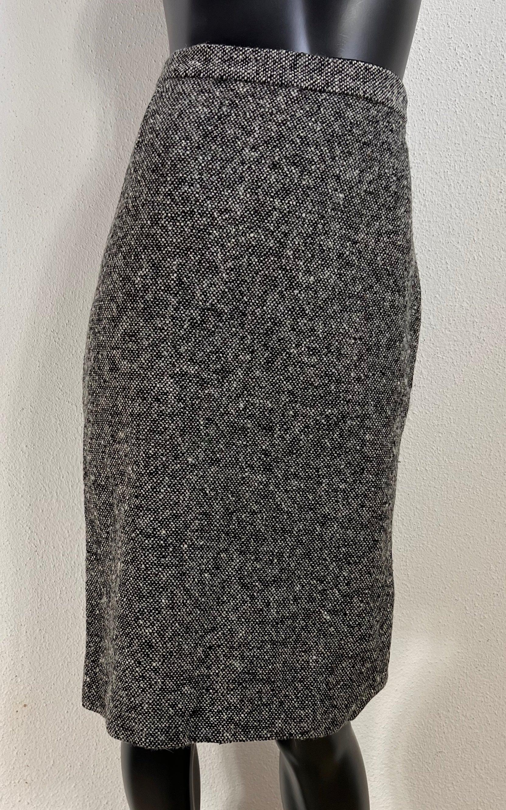 Prada Virgin Wool Tweed Pencil Skirt