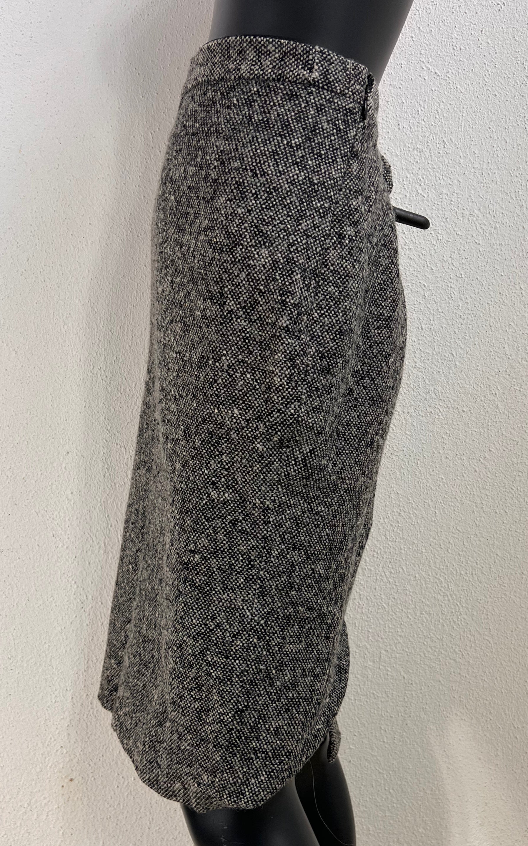 Prada Virgin Wool Tweed Pencil Skirt
