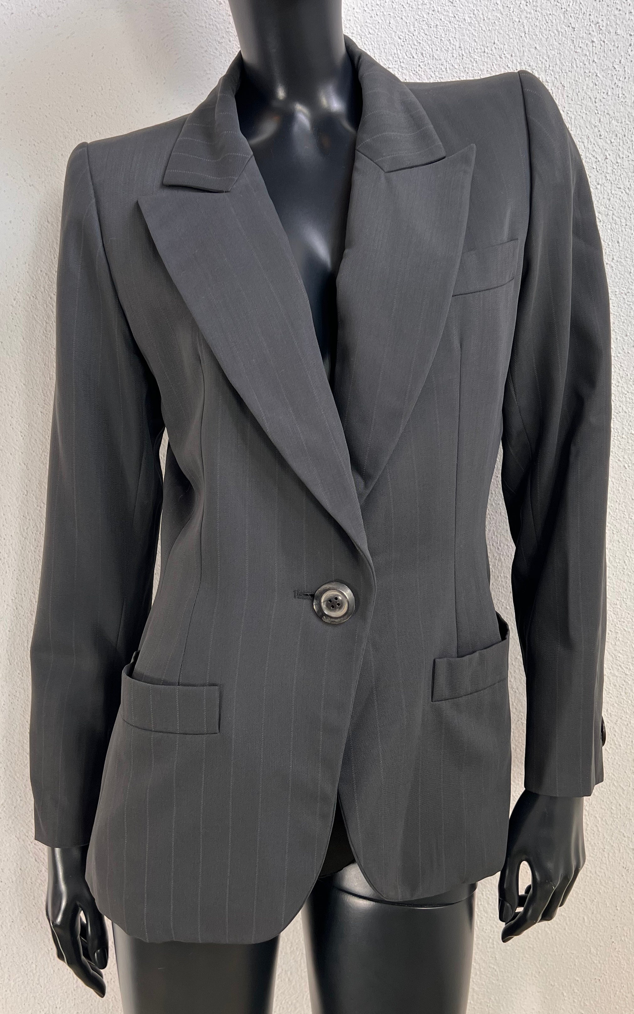 Vintage Yves Saint Laurent Rive Gauche Pinstripe Wool Blazer