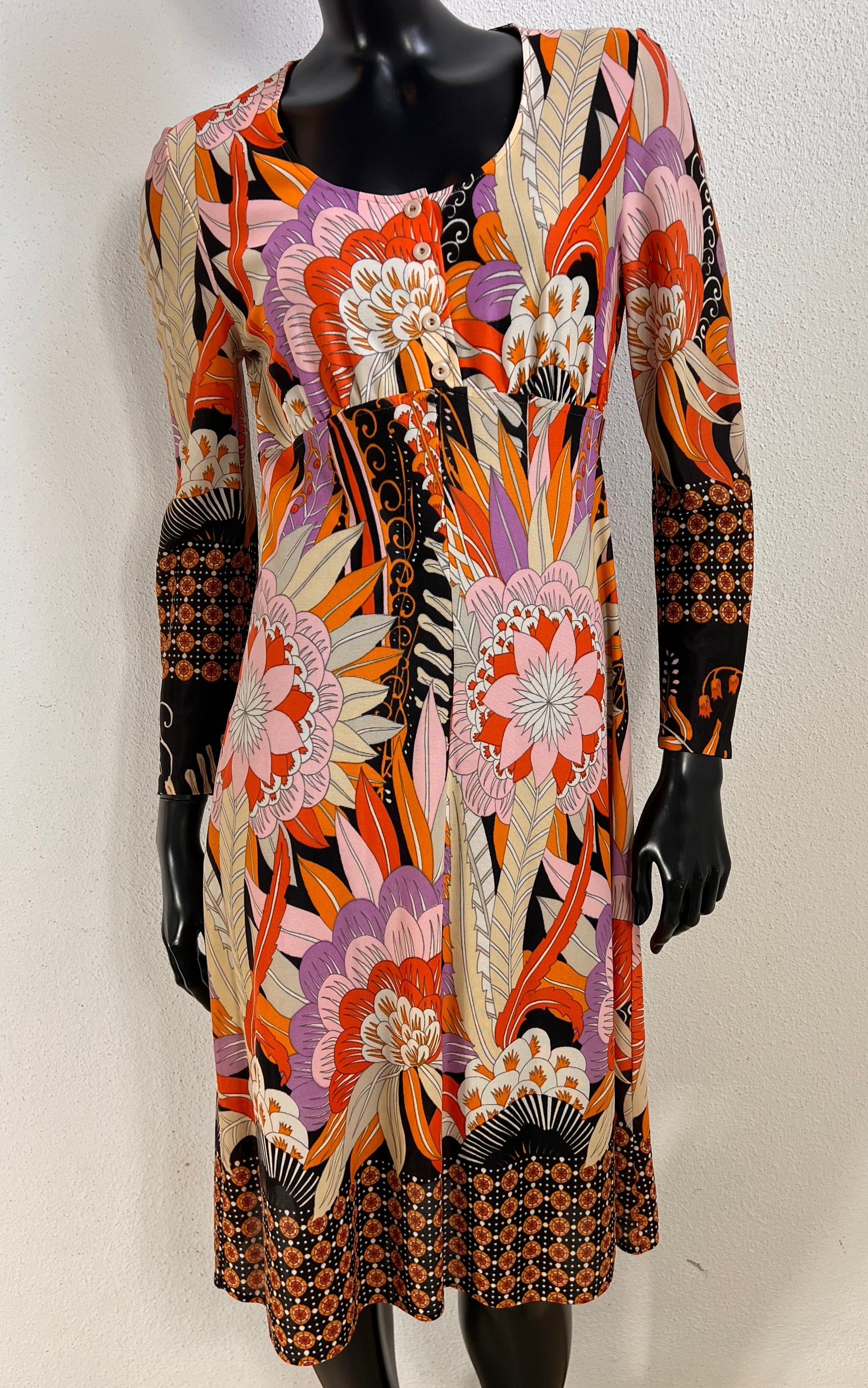 Vintage 1970s Arnel Psychedelic Floral Dress