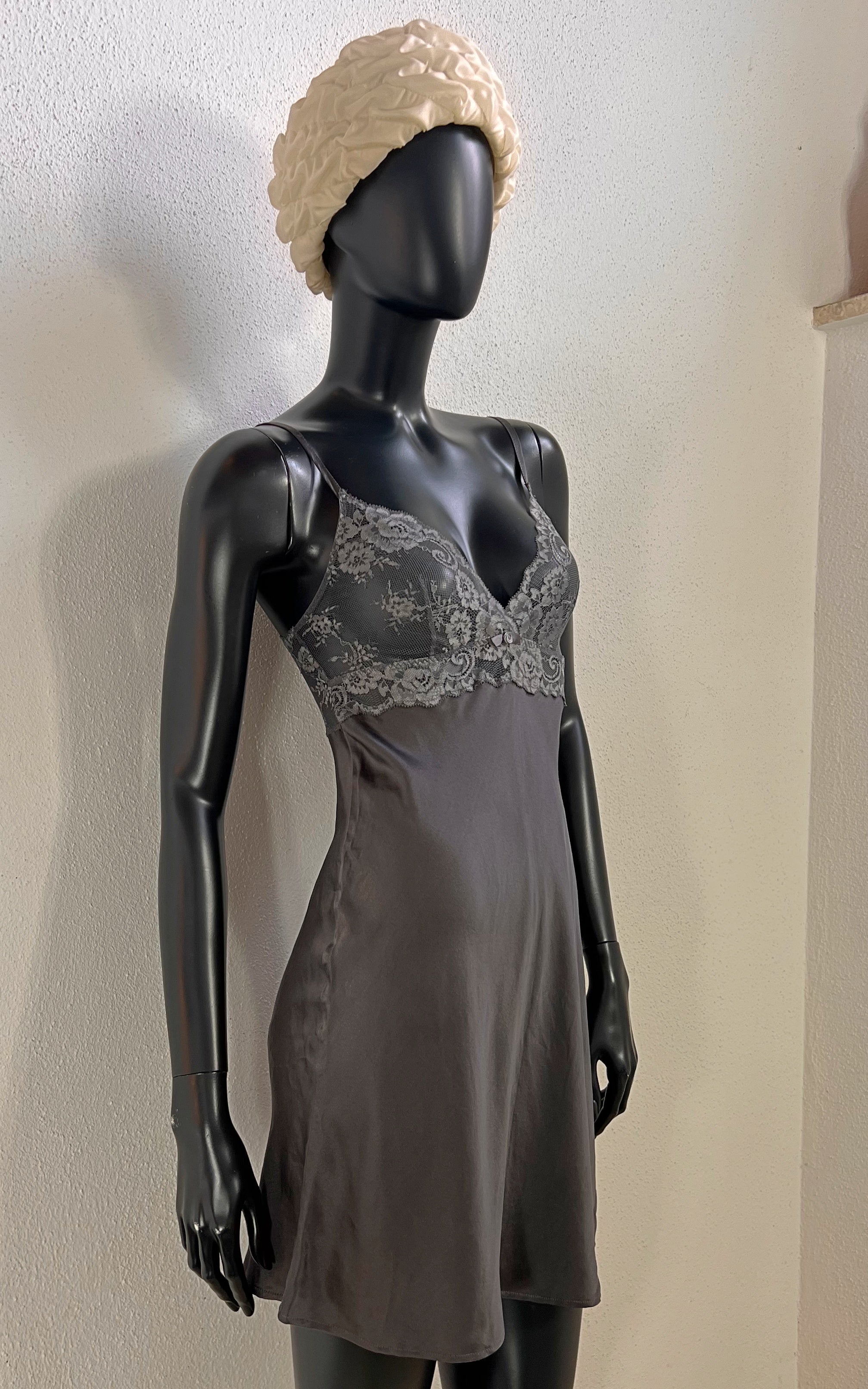 Intimissimi Silk Lace Mini Slip Dress